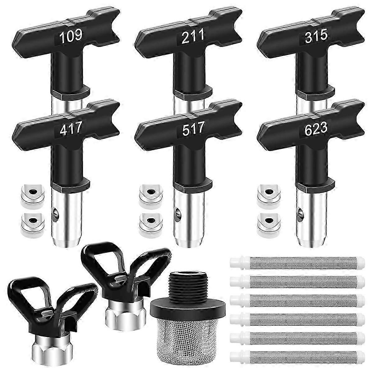 15 Pieces Airless Paint Sprayer Tips Set,Reversible Nozzle Tips