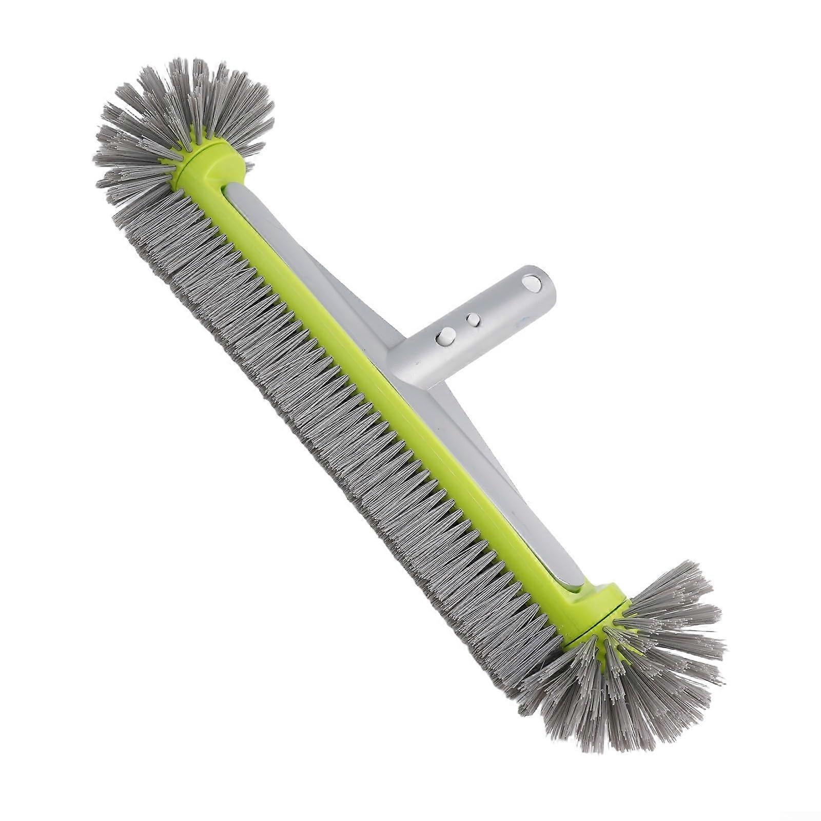 This sturdy pool brush head can be easily attached to standard poles, making it convenient for use on any type of swimming pool.