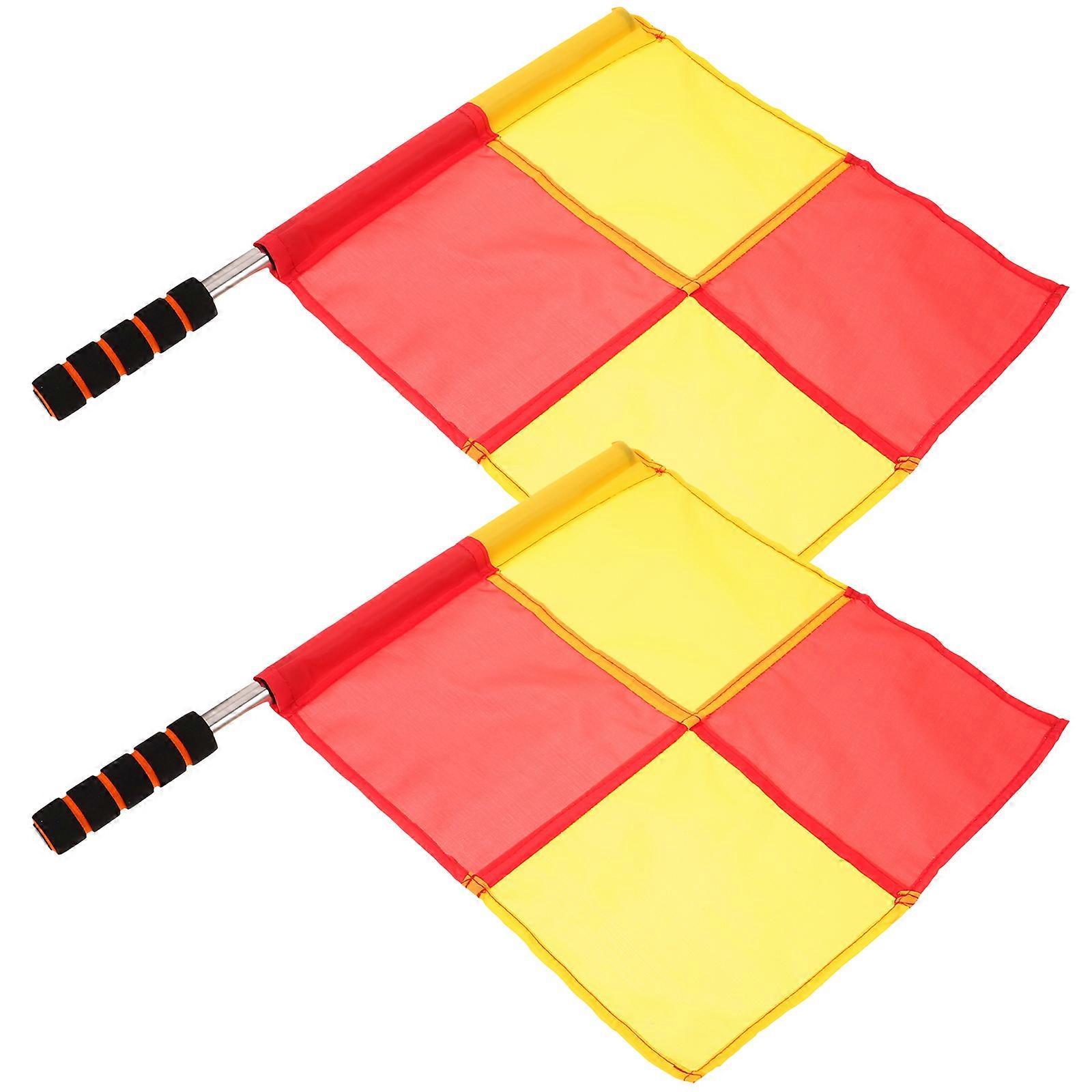 Referee Flags Soccer Hand Flags Multi 45.00X39.00X2.00CM Signal 2Set