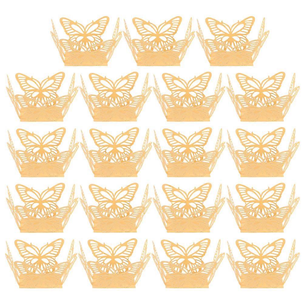 30pcs Patterned Hollow Muffin Liners Paper Liners Oilproof Cake Trays Baking Cupcake Liners