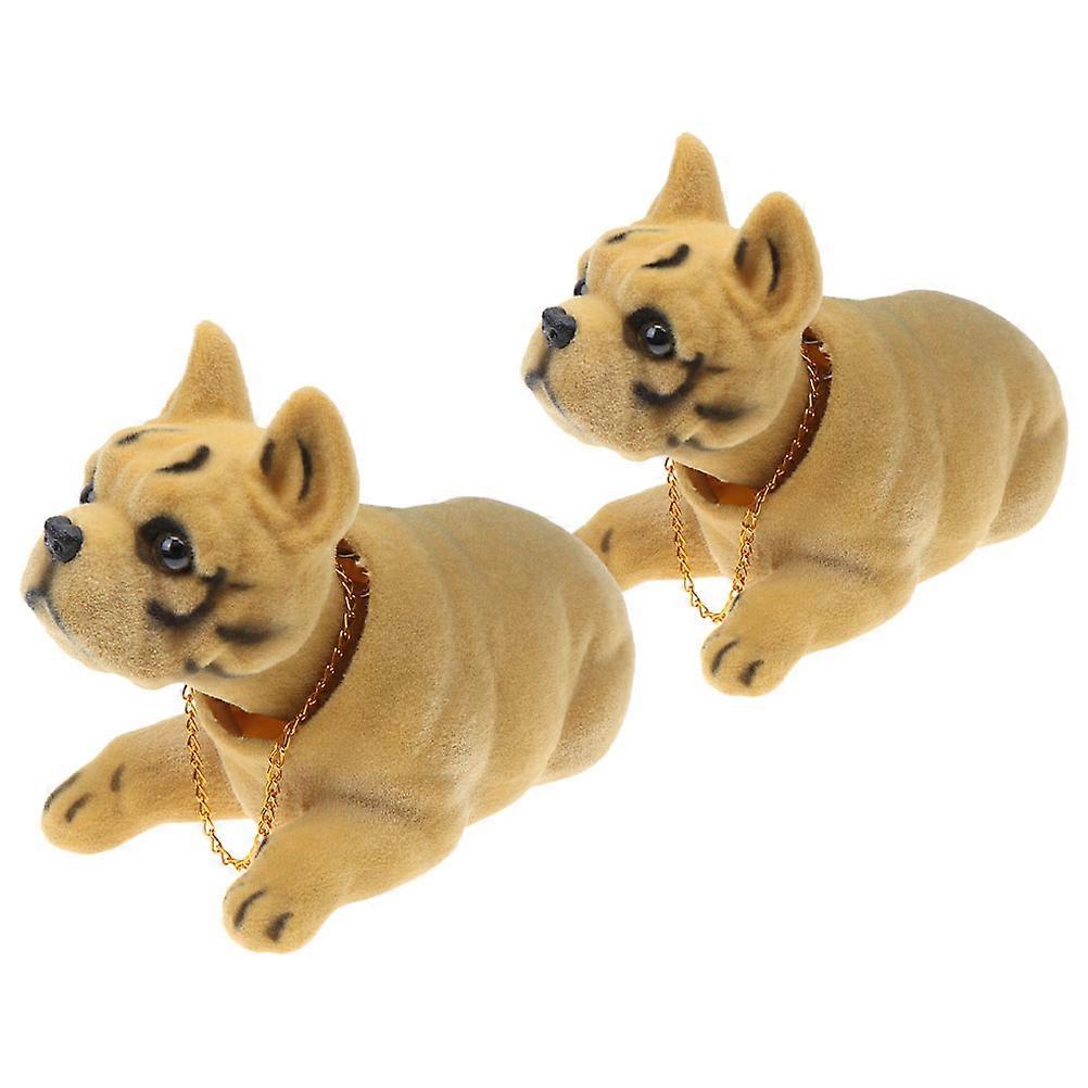 Dashboard Decorations Featuring Shaking Head Dog Ornaments Ideal For Car Use 15.50X10.50X9.00CM Durable Resin Design 2Pcs