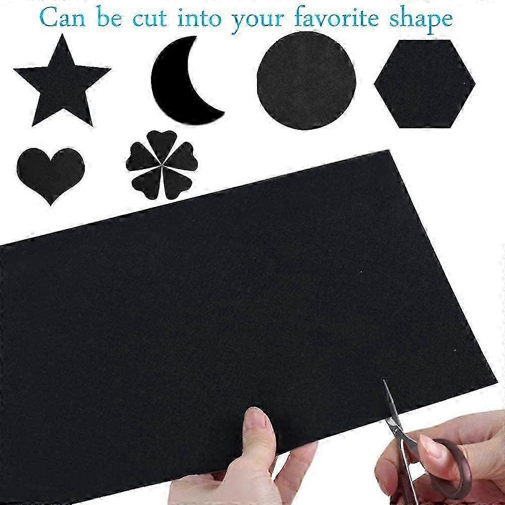 10PCS Self-Adhesive Felt Fabric Sheets - Soft Velvet Drawer Liner for DIY Projects & Home Organization in Black