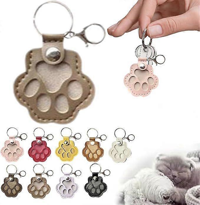 Pet Hair Keychain,Adorable Paw Print Keychains with Snap Button Animal Hair Memorial Bottle Keychain Cat Dog Hair Collectable Keychain for Cat Lovers