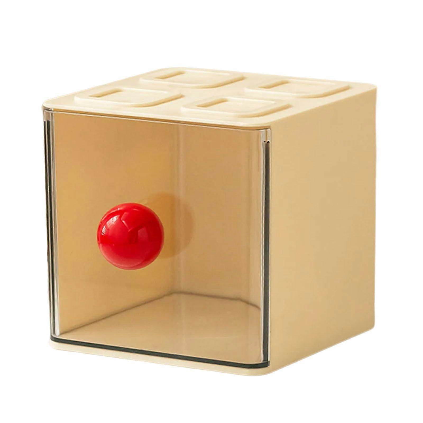 Tea Bag Storage Box with Wall Mount, Large Capacity Drawer for Coffee and Snacks, Sturdy ABS, Stackable Design, Beeswax White