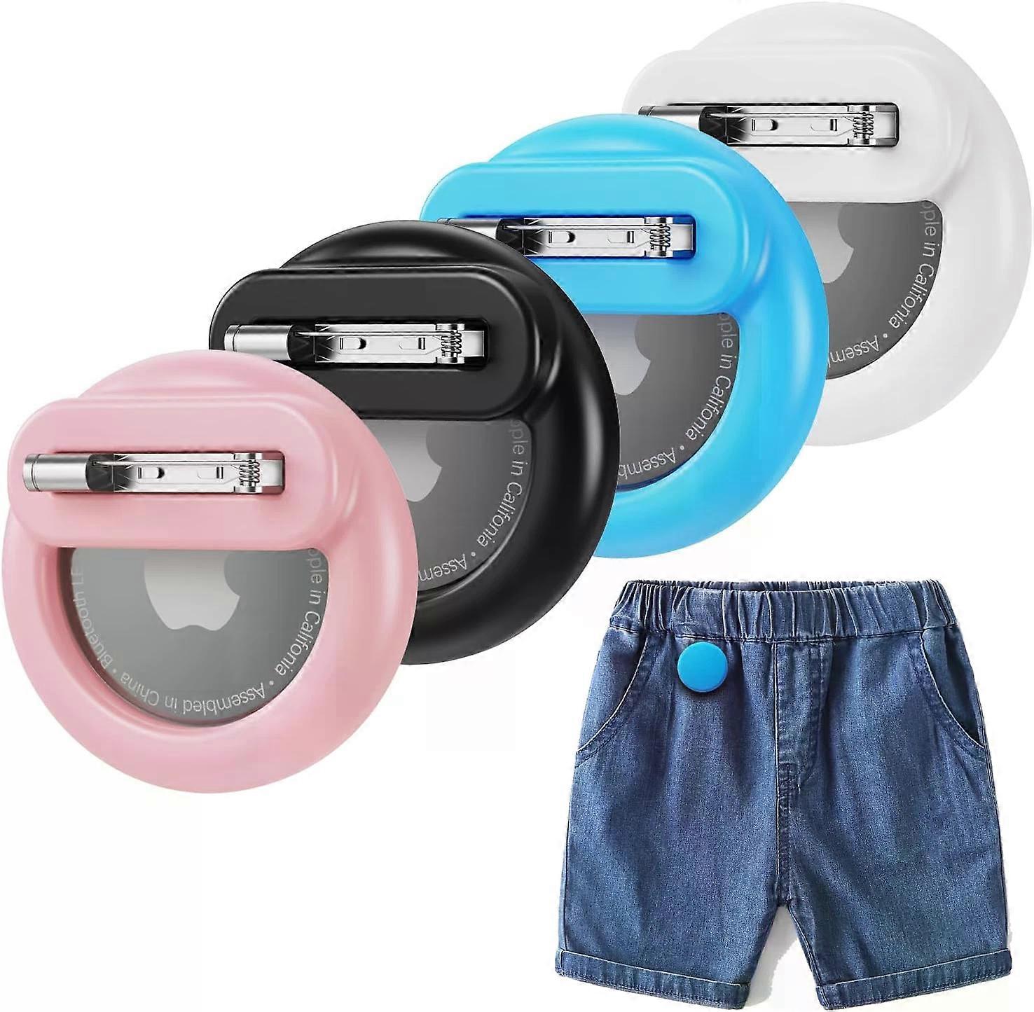 Airtag Tutucu, 4 Paket Mini Silikon Gizli Tutucu Çocuklar için Güvenlik Pimi ile, Giysiler için Hafif