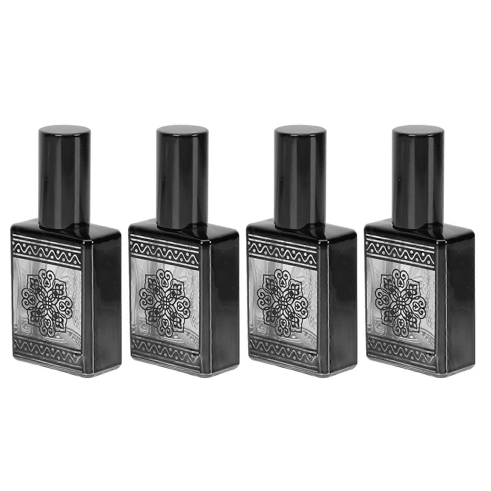 4 Perfume Sub Bottles for Travel Silver Color Durable PP Material 0.35oz Each