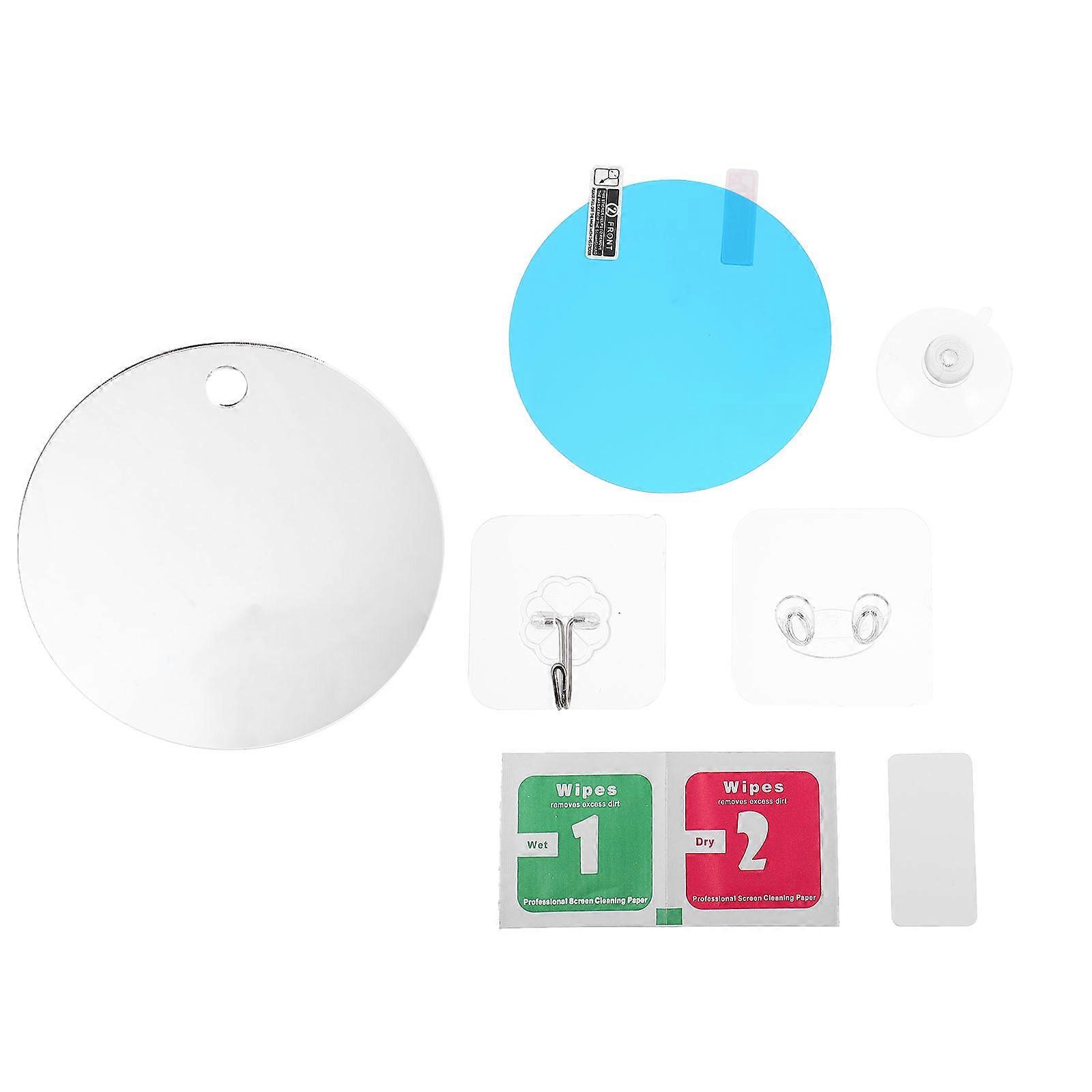 Fogless Shaving Mirror Round 15x15cm Easy To Clean Suitable For Bathroom Use 1 Set