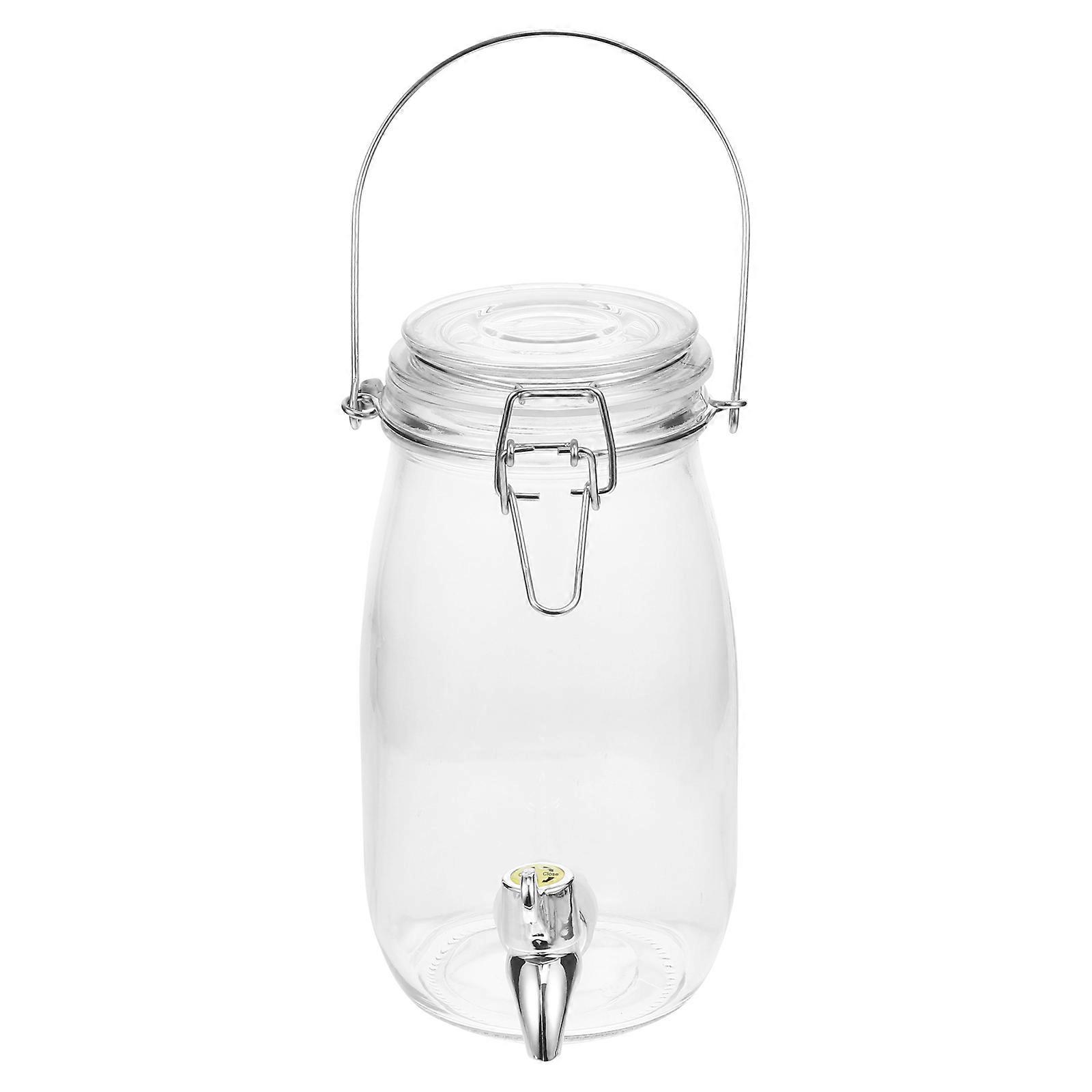 Transparent Glass Beverage with Faucet Easy Clean, Smooth Surface for Juices, Cocktails, , and Use