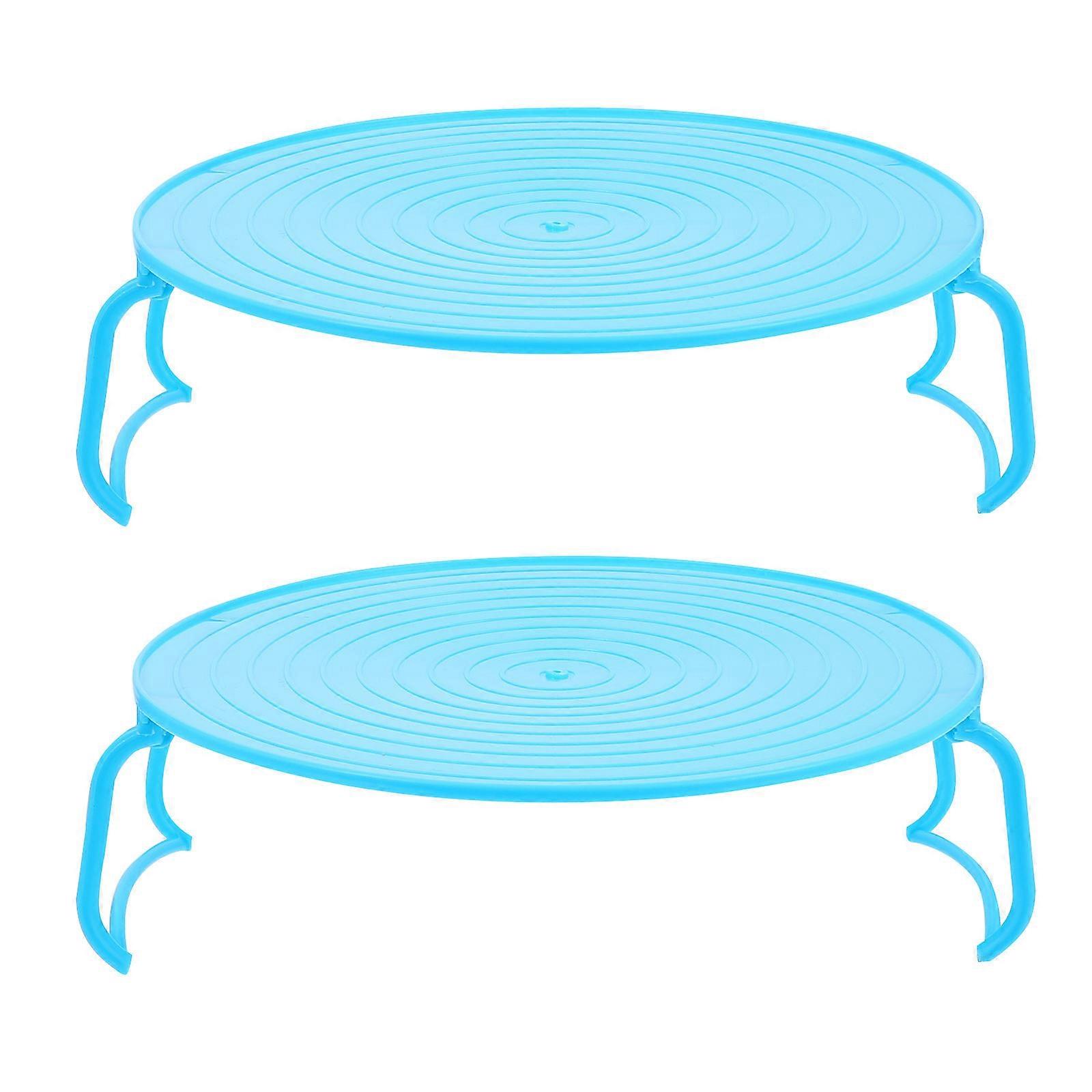 Steaming Rack For Cooking 2Set Microwave Oven Rack For Kitchen Use Blue Square Heating