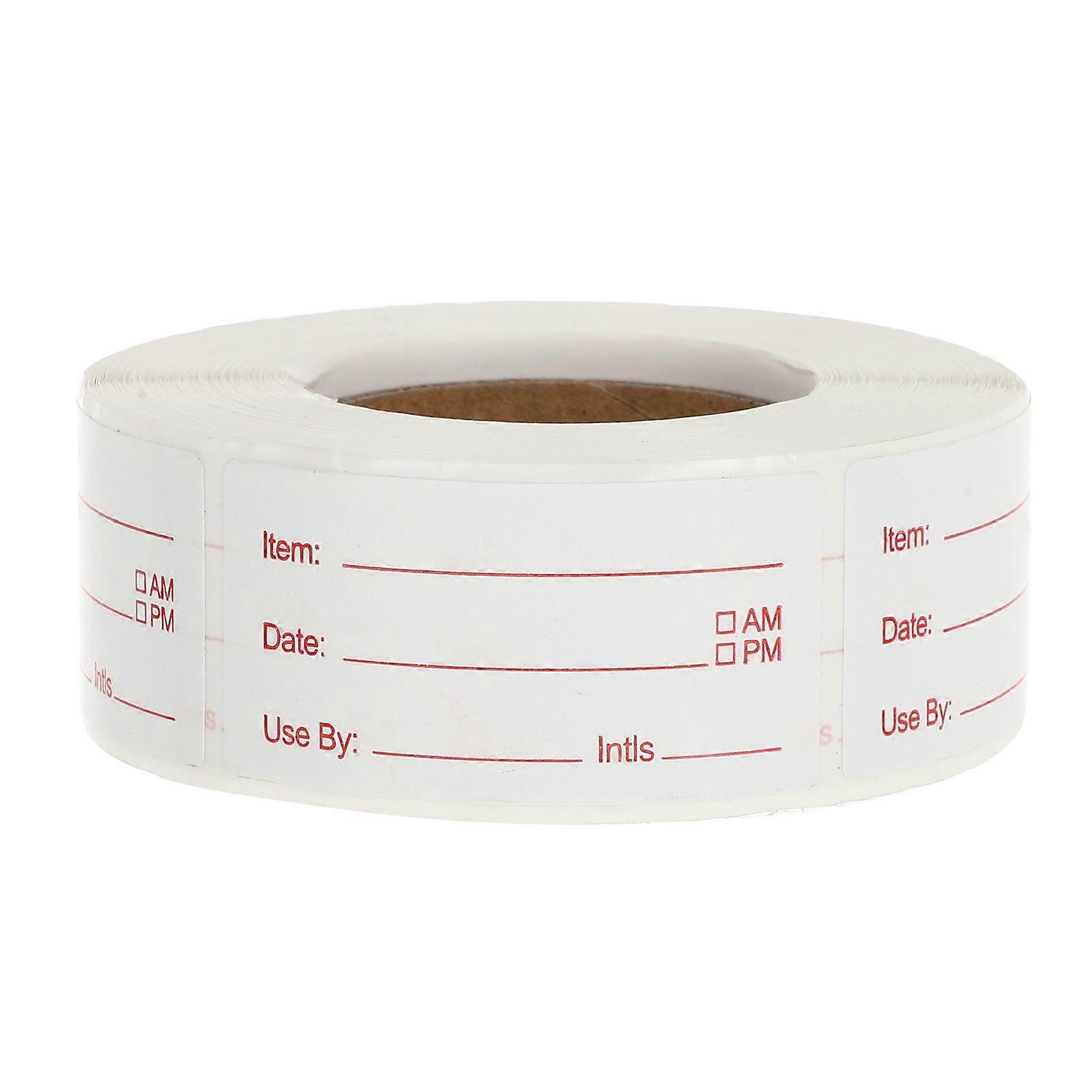 Red Freezer Labels for Food Storage Containers Easy Peel, Non Residue, Safe Adhesive, Writable Date Stickers for Refrigerators and Pantry