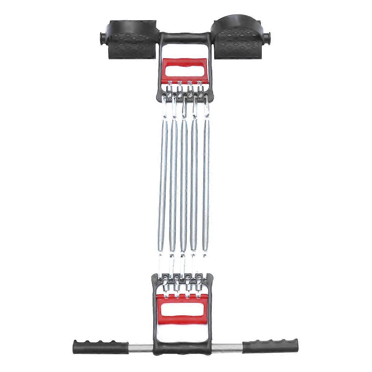 Foot Sit Up Spring Pedal Rally Muscles Strengthen Exerciser Physical Ergonomic Handle Pull Rope Leg Training Fitness Equipment (Black)