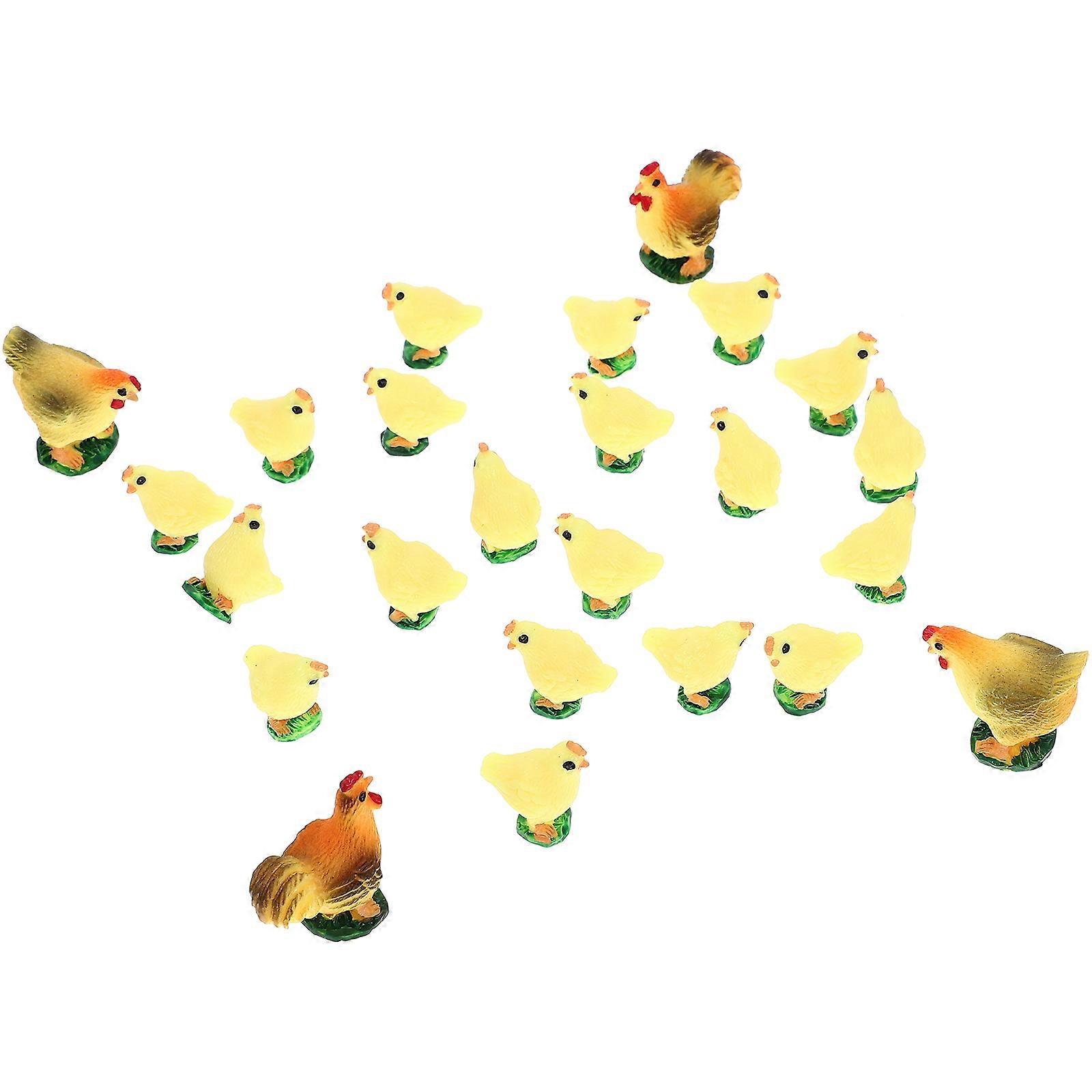 Adorable Miniature Farm Toy Model Decorative Resin Figurines for Home Use Golden 24Pcs