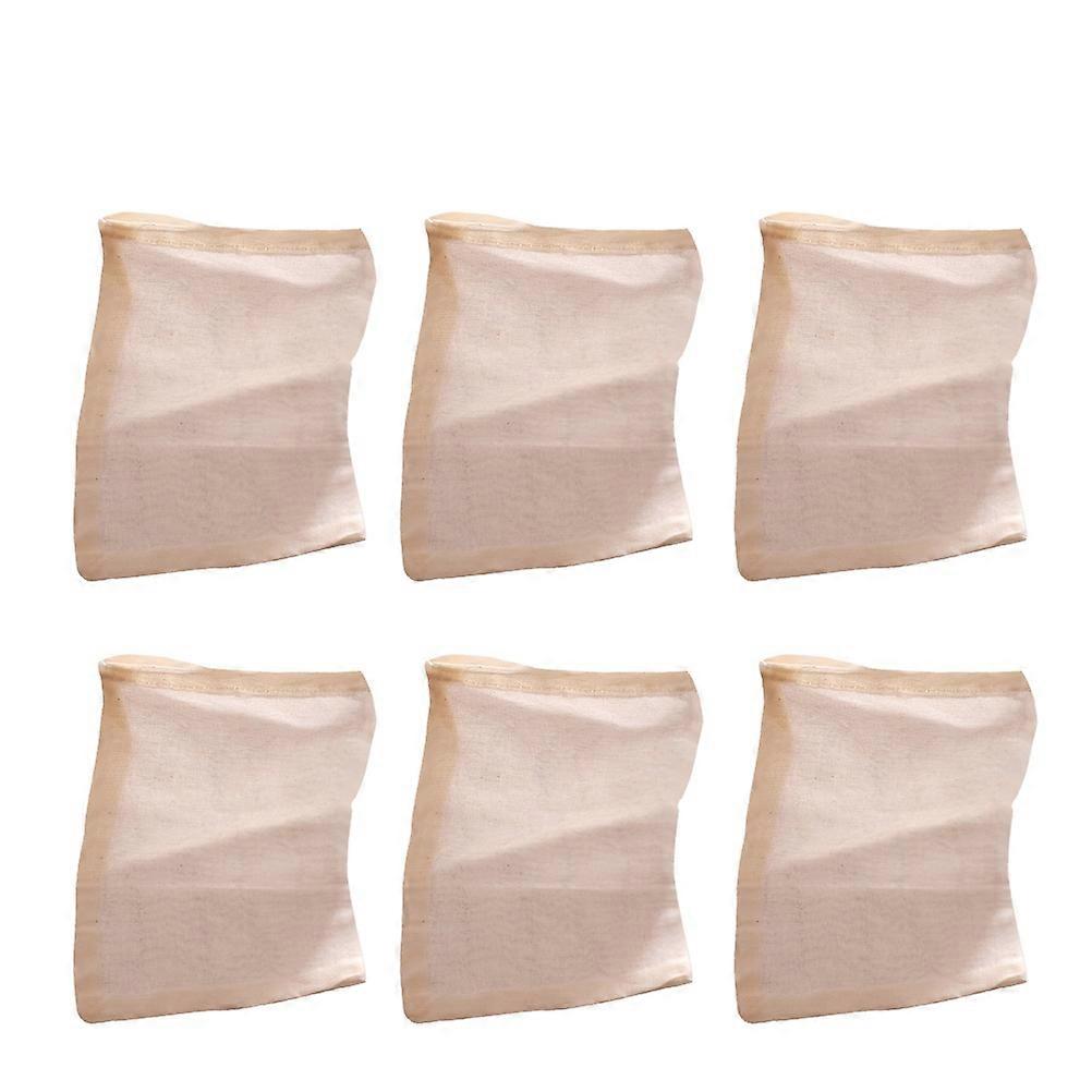 Cotton Reusable Drawstring Filter Bag for Home Use Light Brown 15x20cm