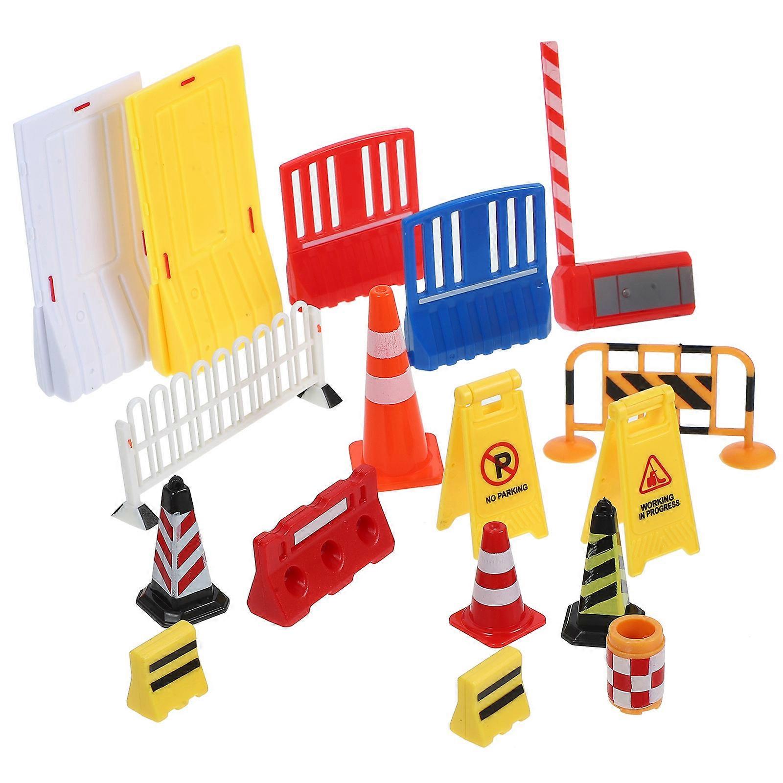 Miniature Roadblocks for Kids Made of Durable Plastic Assorted Color Lightweight and Compact Size Toys