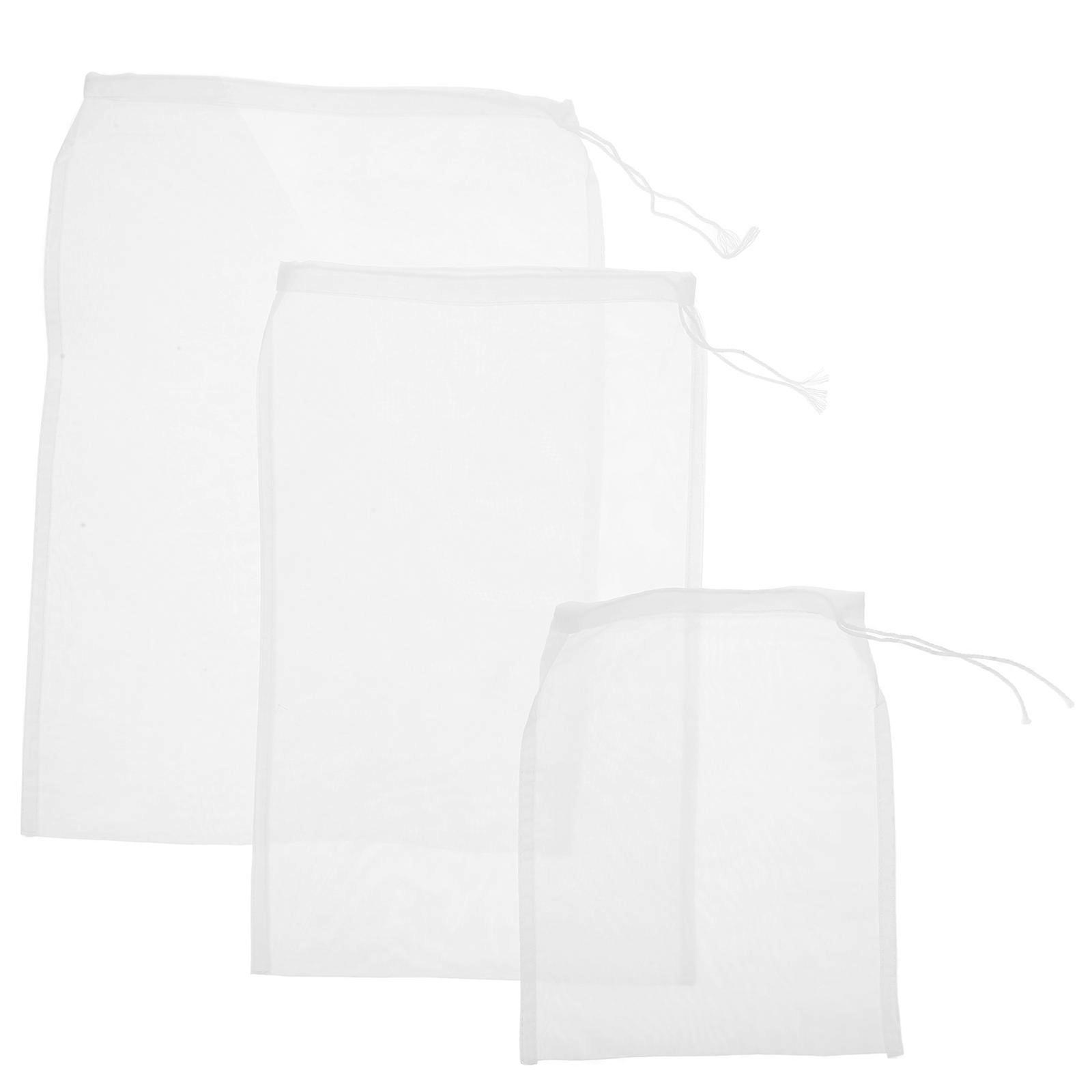 3pcs Reusable Nut Milk Bag Fine Mesh Strainer for Juicing, Sprouting, and Vegetable Straining