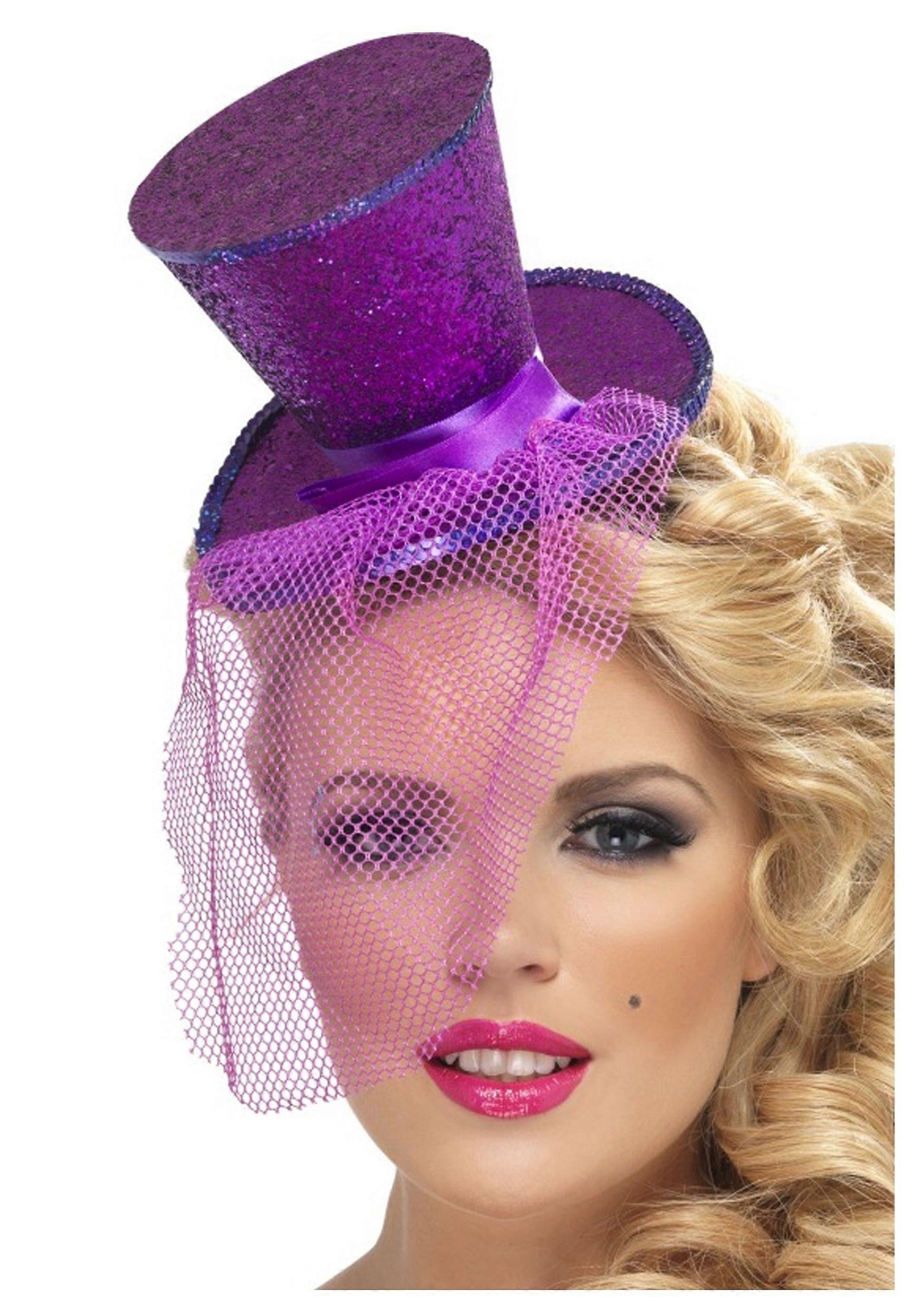 Purple Mini Hat for Adults, Lightweight Fabric, Fun Party Accessory, One Size Fits Most