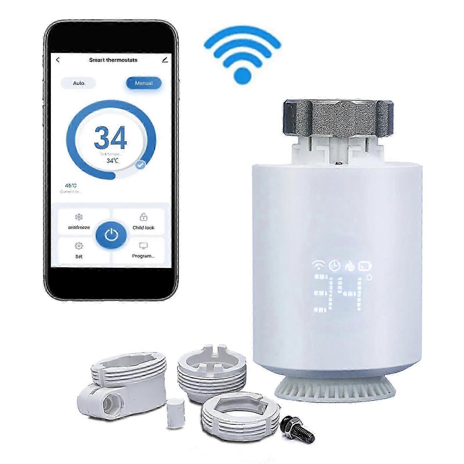 Zigbee Termostatik Radyatör Vanası Programlanabilir Akıllı Radyatör Termostatı Uygulama Kontrolü Ses Kontrolü
