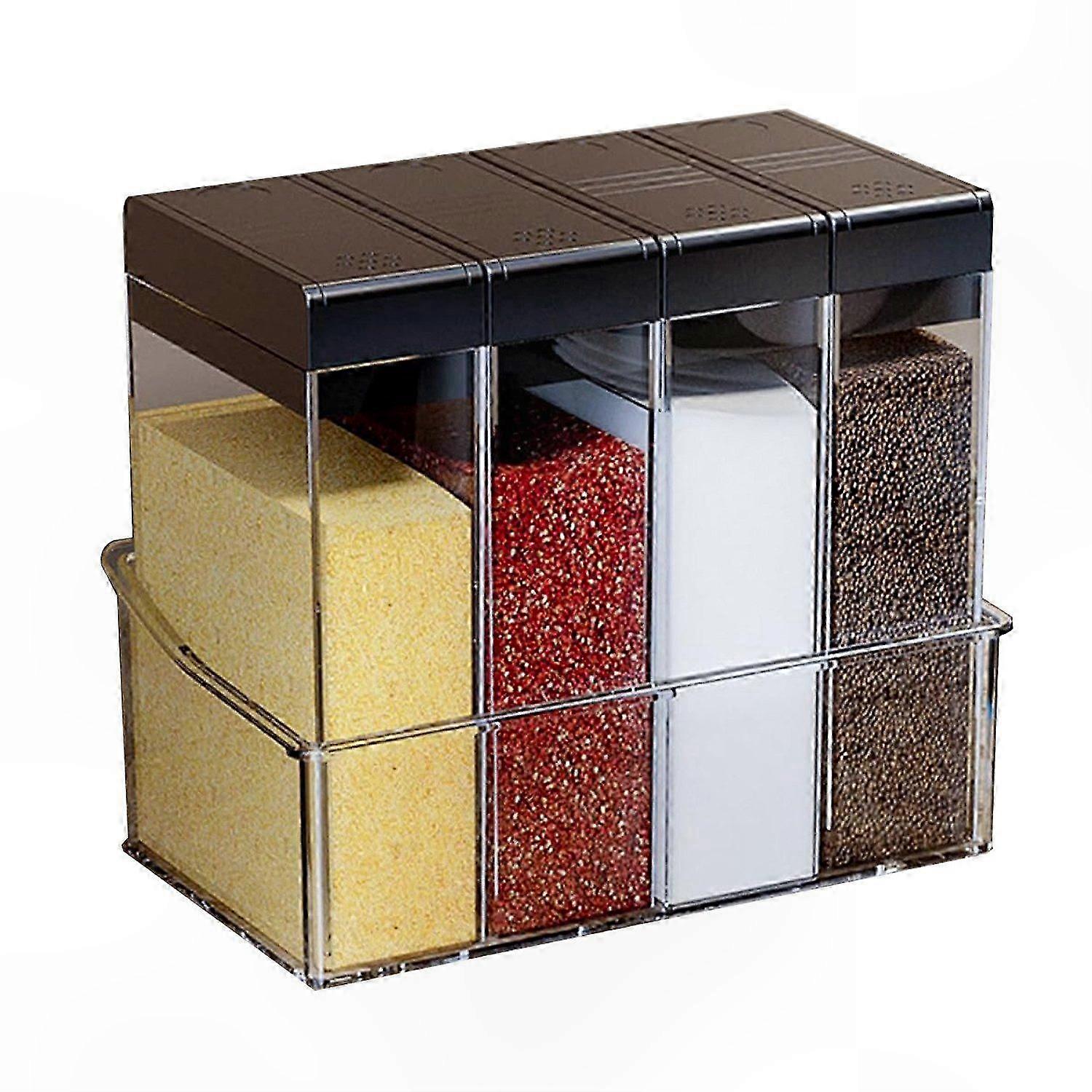 Black Kitchen Spice Organizer Rack with Shaker Holder Storage Solution
