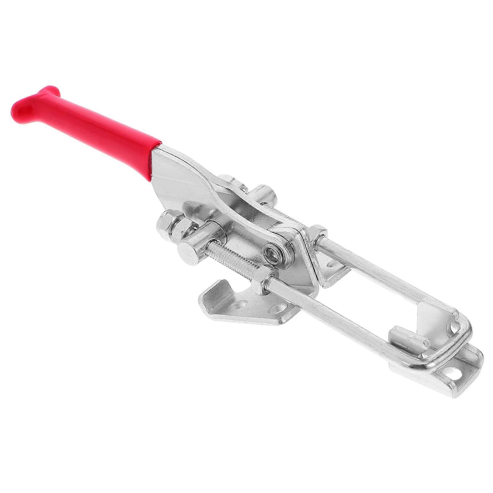 Adjustable metal latch for motorhomes, robust and durable for secure storage of boxes and cabinets, with quickrelease and stable fastening.