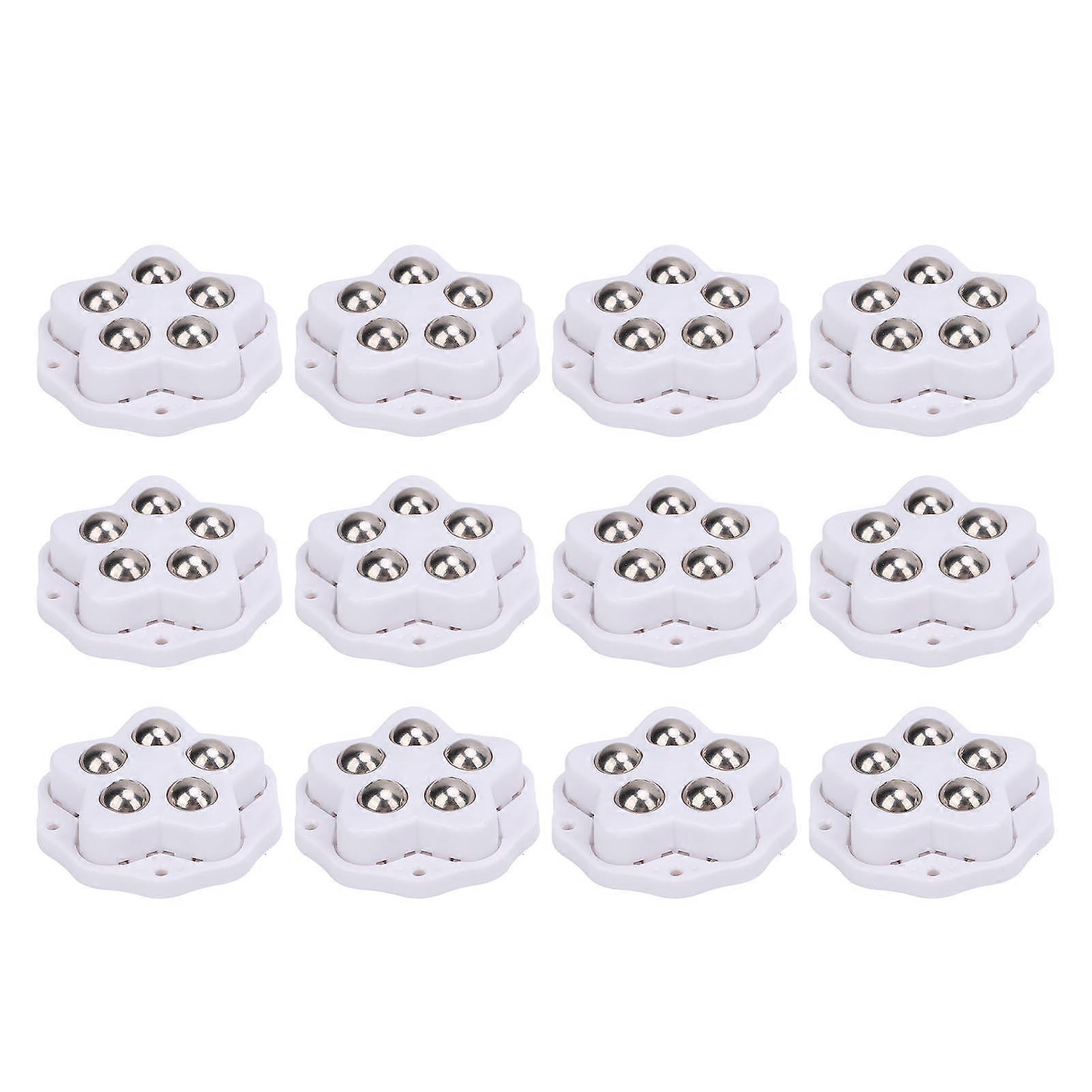 12 Pieces Furniture Casters, SelfAdhesive, Heavy Duty Swivel Wheels, 360 Degree Rotation for Storage Box (WHITE)