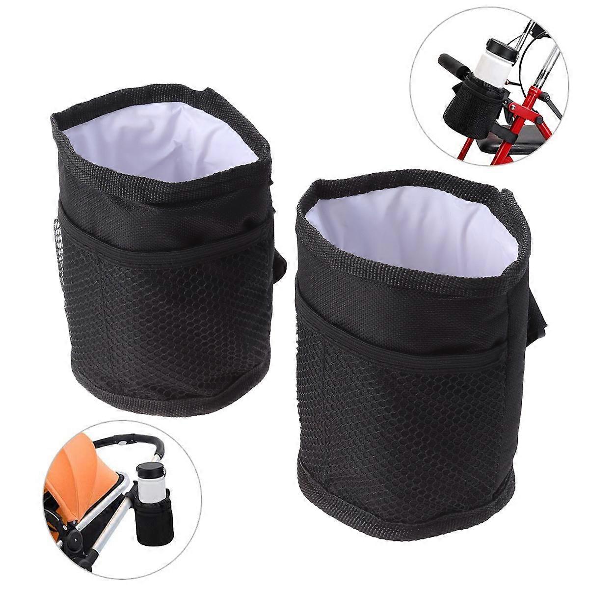 Side Hanging Mug Bag 1Pc Portable Drinks Carrier For Parents Mothers Black