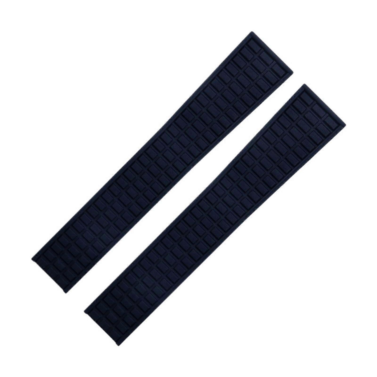 19 mm soft fluororubber FKM watch band accessory, compatible with Patek Philippe Aquanaut 5067A001 strap in dark blue, 19MM