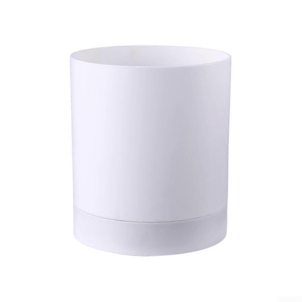 Rotating utensil holder with spacious compartments for cooking utensils and kitchen tools (white)