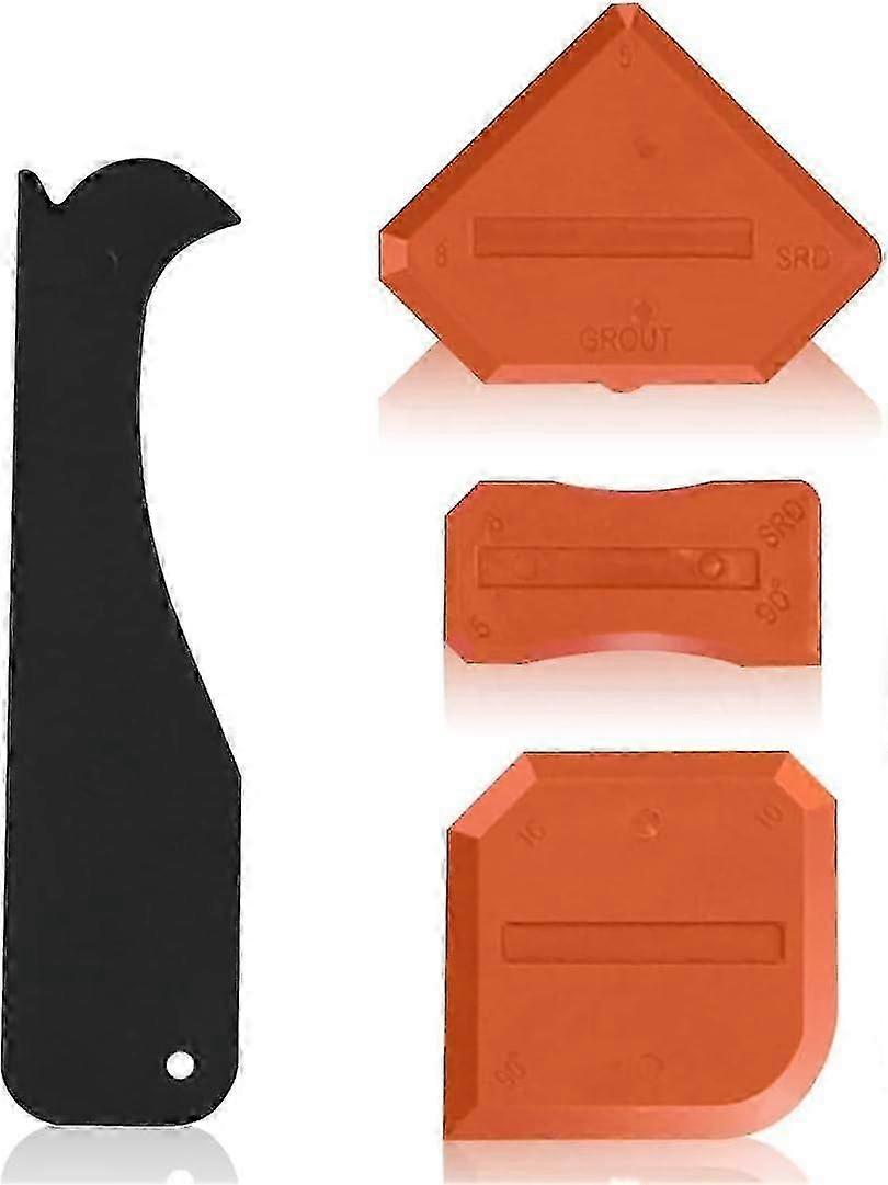 Silicone Grout Smoother Caulking Tools 4 Pieces Sealing Tool Kit Grout Smoothing Scraper Sealant Caulk Puller Finishing Applicator for Bathroom Kitche