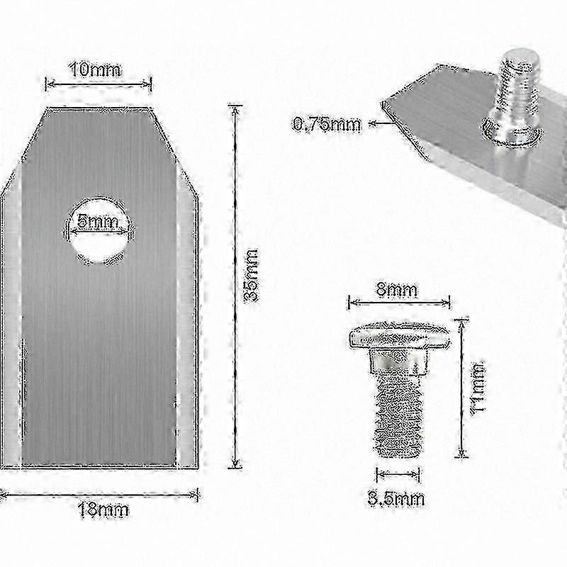 Titanium Replacement Blades Compatible with Multiple Robotic Lawn Mowers, 45-Pack Universal Fit for Automower, Yardforce, Gardena Models