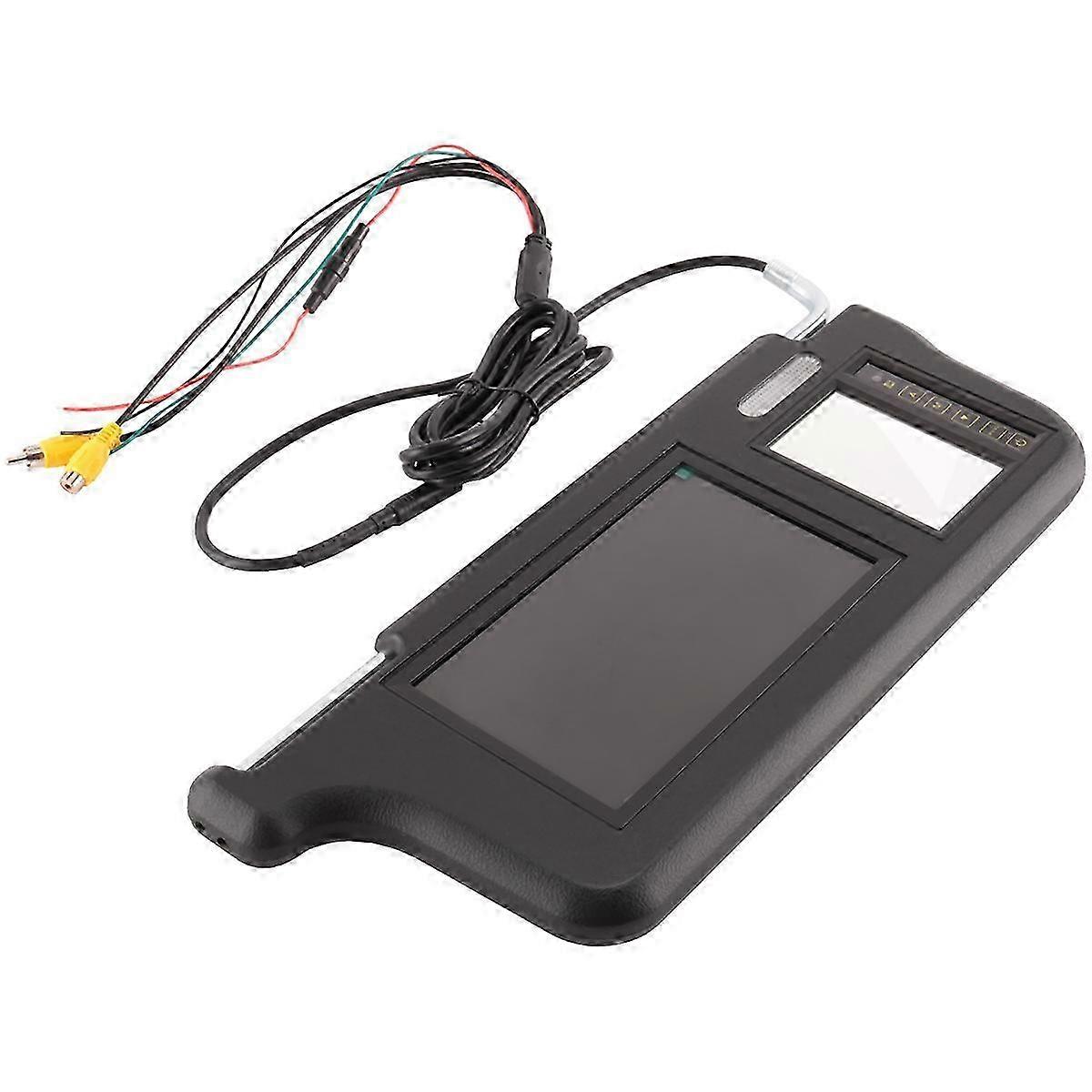 Rear View Mirror Screen with 7Inch Black Car Sun Visor LCD Monitor for 2 Channel Video Display