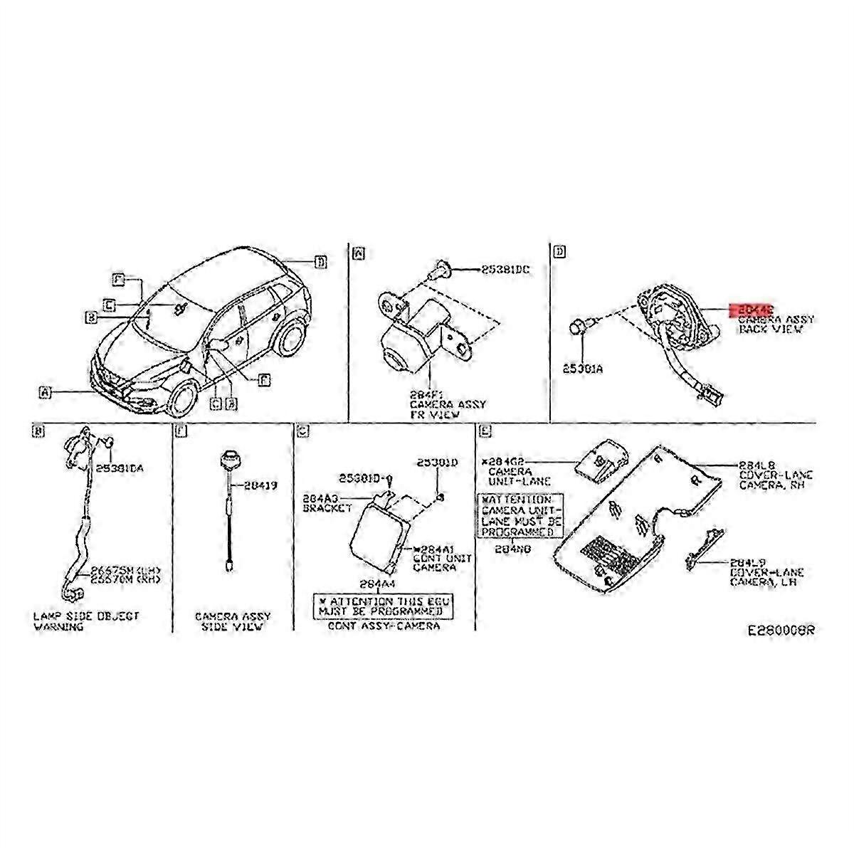 thumbnail image 2 of Backup Camera Replaces For 2017-2020 Nissan Rogue W/o AVM, 2017-2019 Rogue Hybrid W/o AVM, 2014-2016 Rogue SV OE Part # 28442-9TB0D, 28442-9TB0A, 28442-9TB0B, 28442-9TB0C, 28442-9TB1C 2 of 12