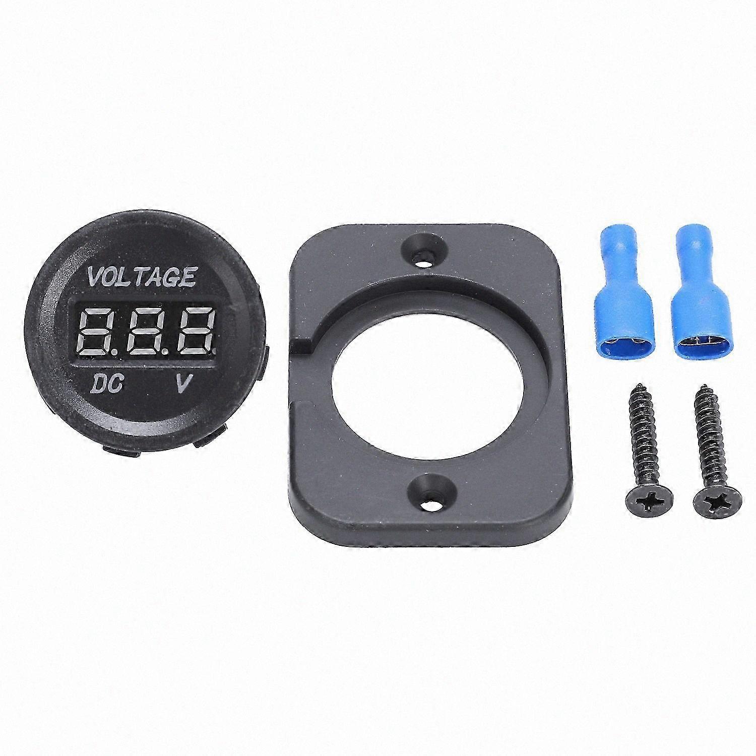 12V-24V Waterproof Car Motorcycle LED Digital Display Voltmeter Voltage Meter
