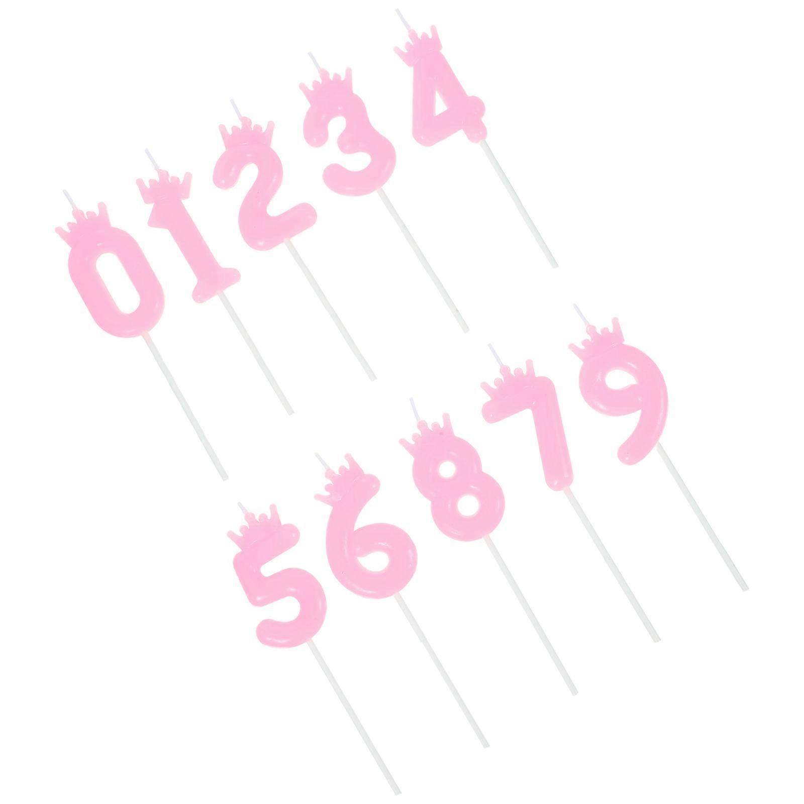 Number Candles Birthday Number Candles Cakes Pink Wax Candle Create Joyful Atmosphere 10Pcs