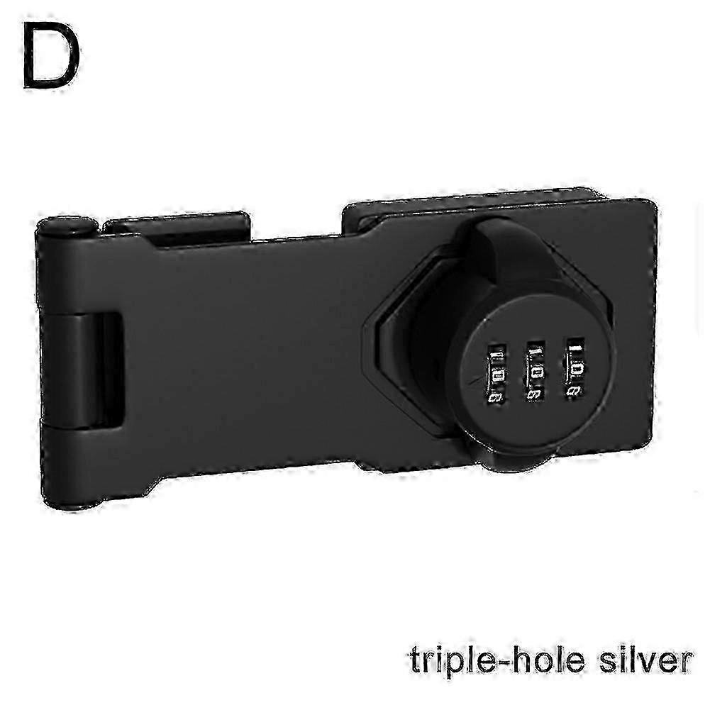 Anti-Theft Refrigerator Lock with Triple Hole Design, Black Password Lock for Secure Storage