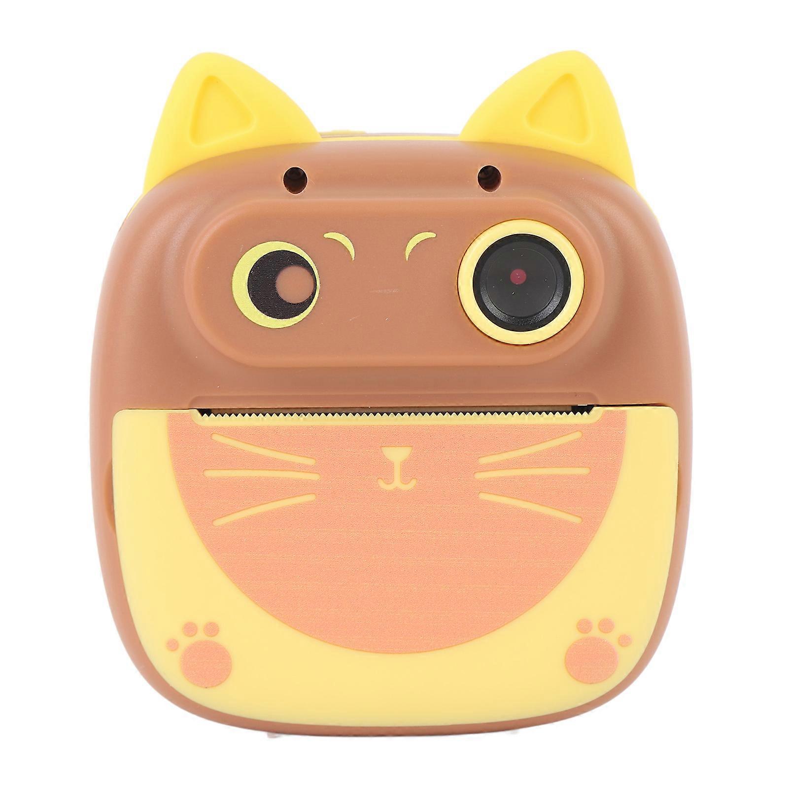 Instant Print Camera 20MP Dual Lens 4x Zoom 2-Inch Screen Brown