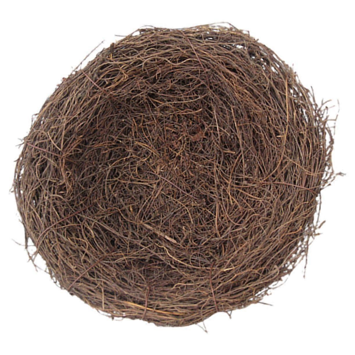 Artificial Rattan Bird Nest Handmade Outdoor Decorative Birdhouse for Garden Photo Prop, Natural Style, 12x10 inches