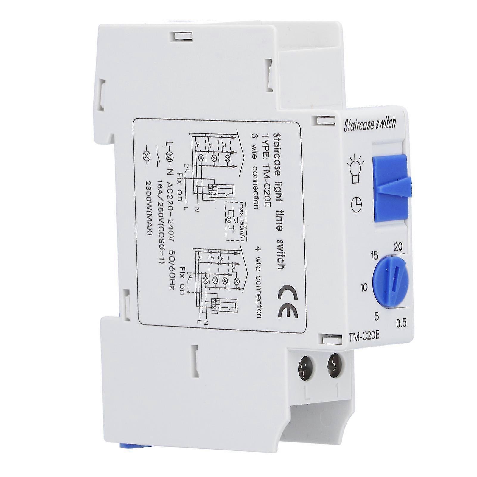 Interruptor temporizador mecánico de 220 V con control de luz ajustable por intervalo de 20 minutos TMC20E