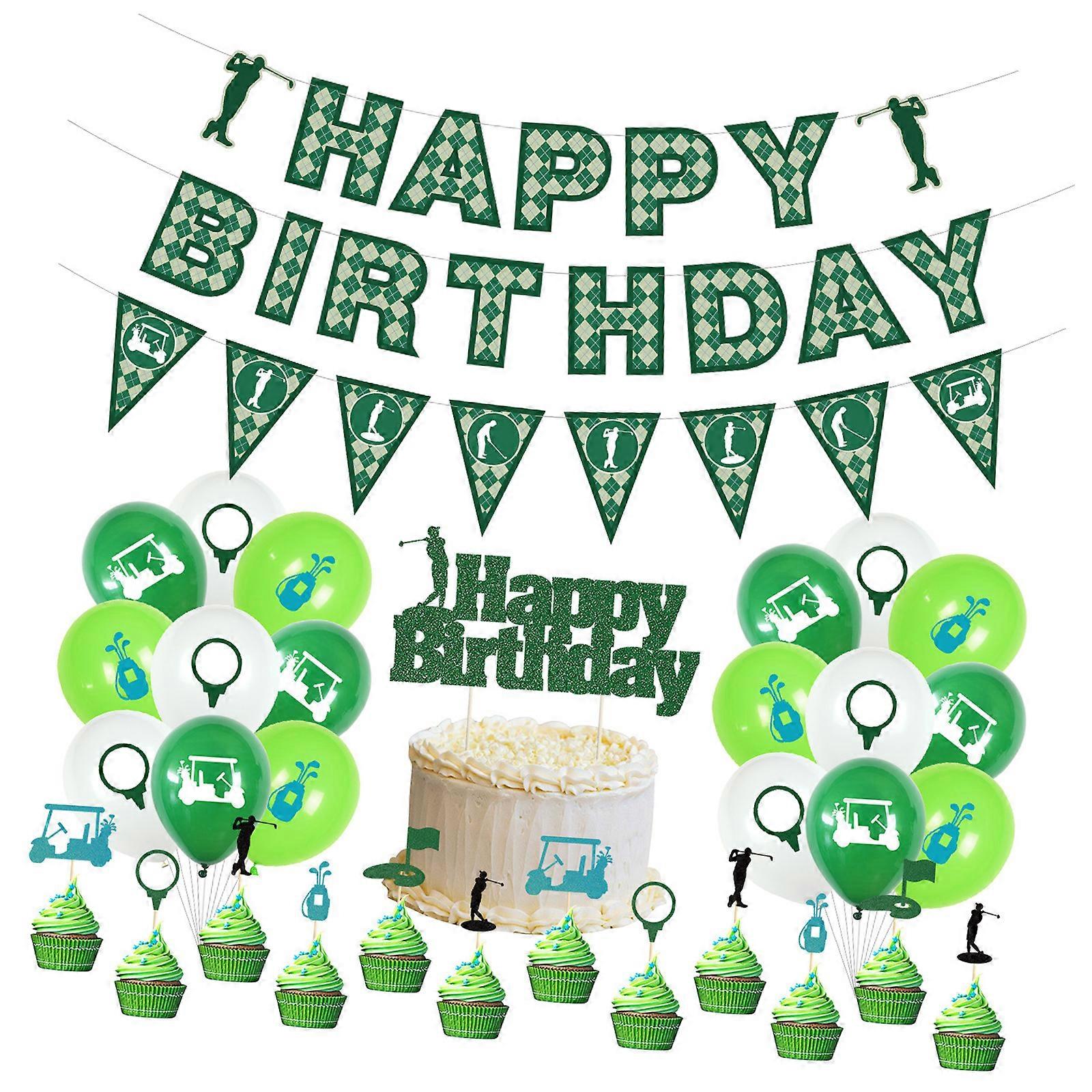 Golftema festdekorationer Set Användarvänligt Papper Plastmaterial För Födelsedagar Företagsevenemang Inomhus Utomhusbruk Flerfärgad