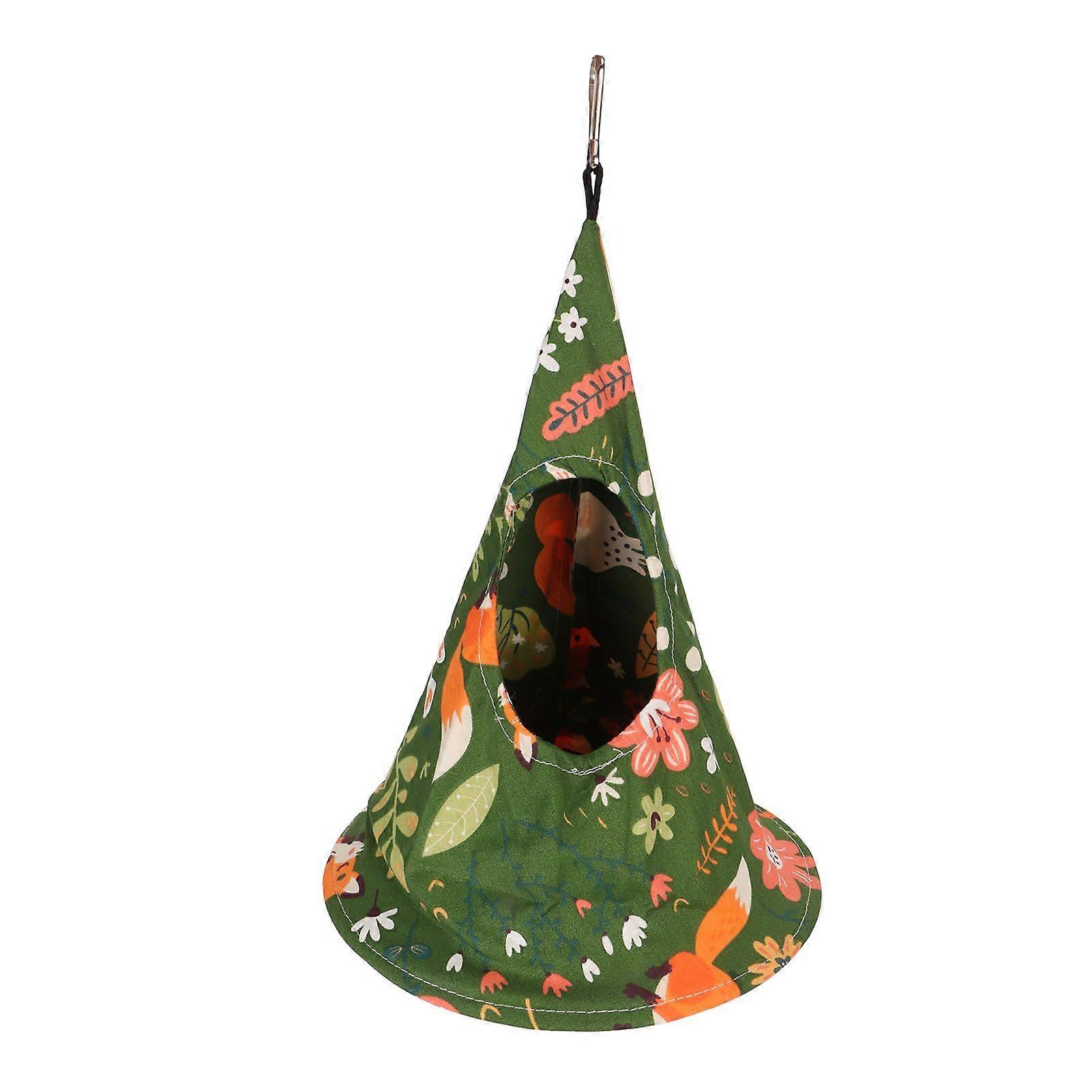 Bird Tent Soft Breathable Washable Cotton Sleeping Bed Hanging Bird Hammock Nest for Parrot Budgie Green 25x35cm / 9.8x13.8in