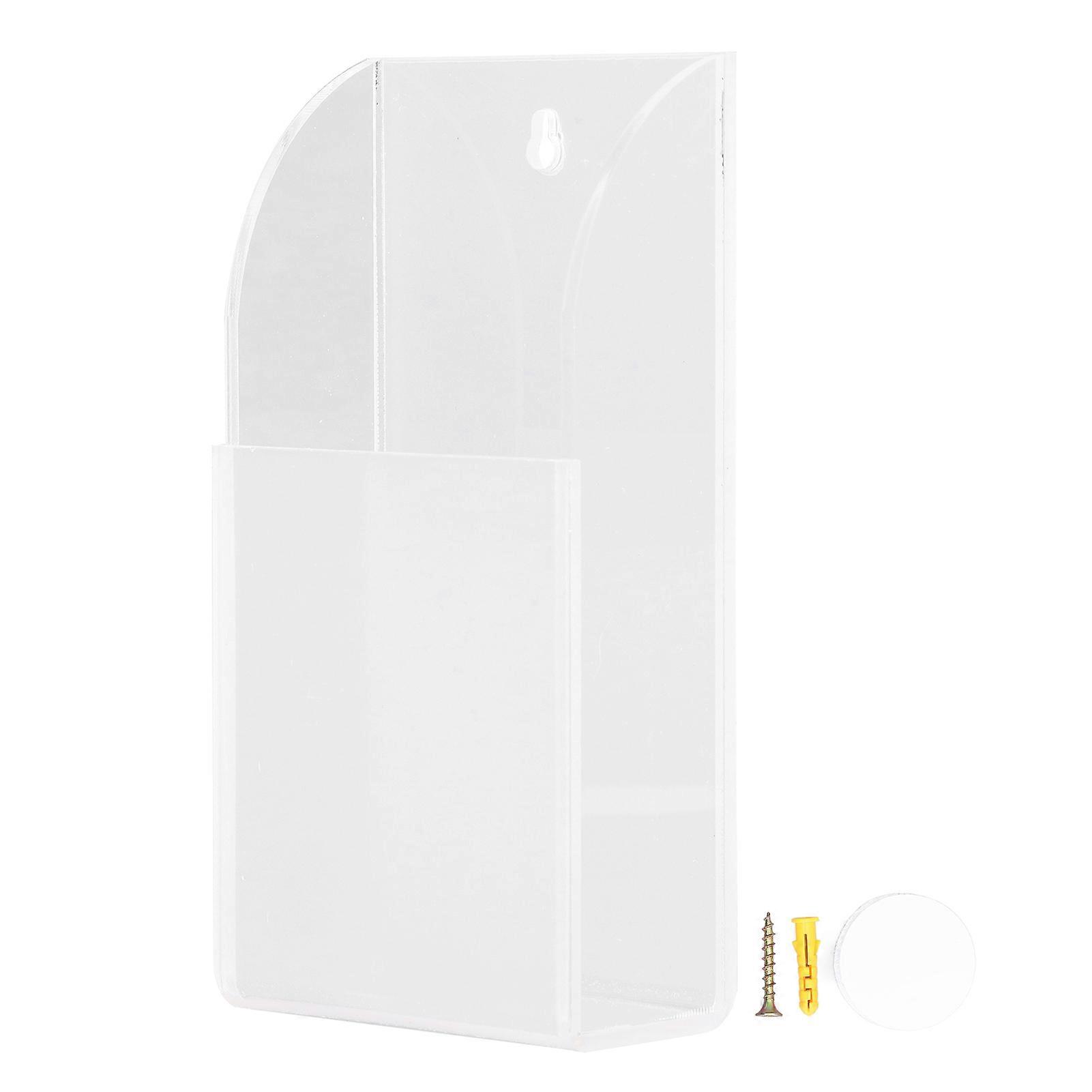 Acrylic Remote Control Holder Simple Wall Mount Media Organizer Transparent Cosmetics Stand