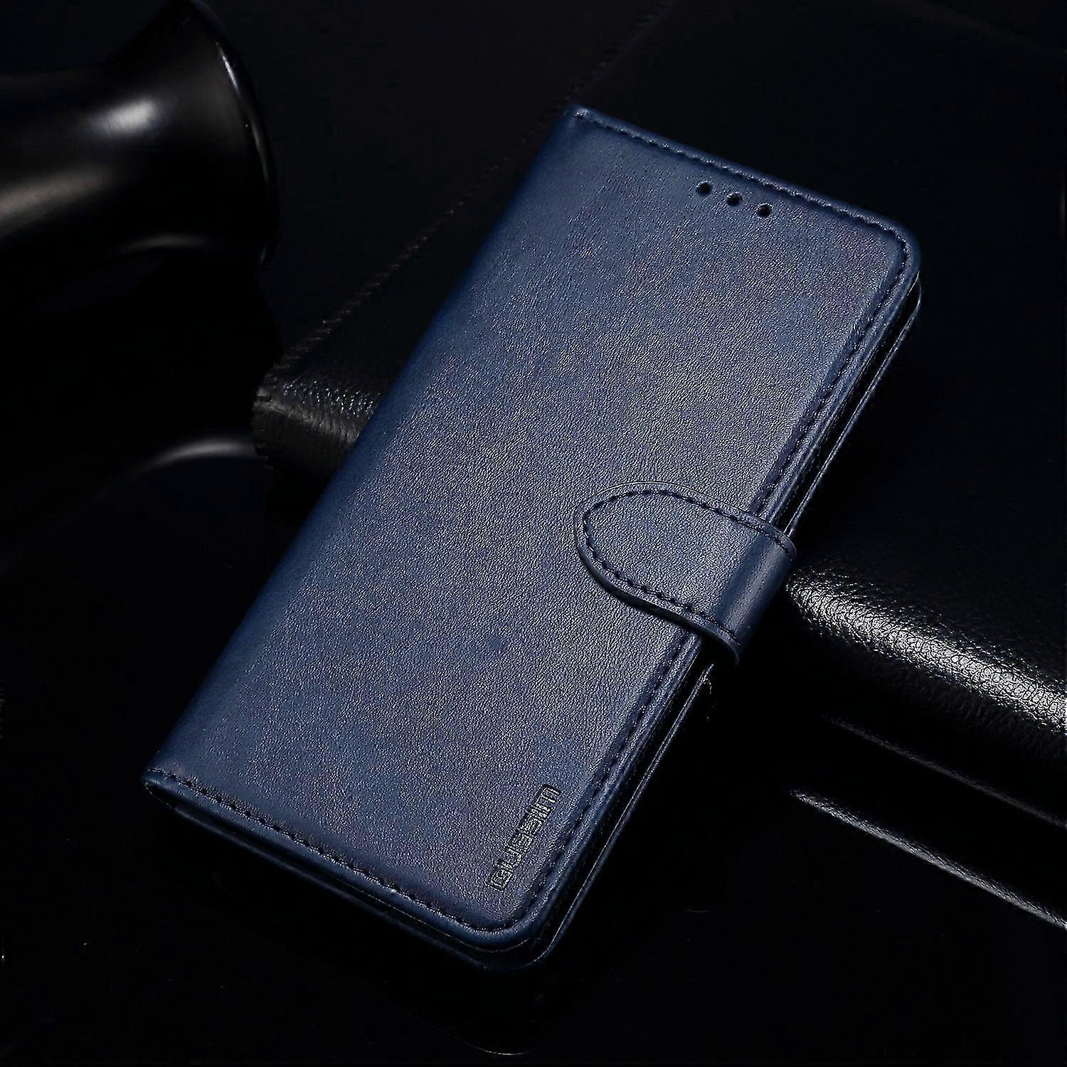 Case For Iphone 13pro Max Blue Leather Wallet Card Slot Calf Pattern