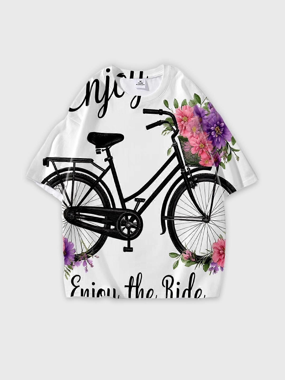 T-Shirt Short Sleeve Round Neck, Summer Casual Loose Graphic Tee, Unisex Pattern V3459