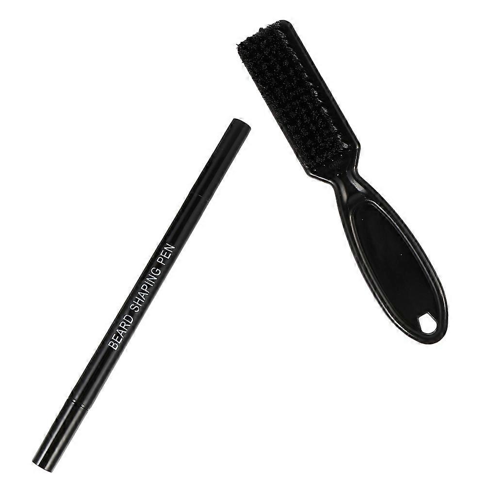 Beard Shaping Brush Men Beard Grooming Tools Simple Structure Black 1 Set