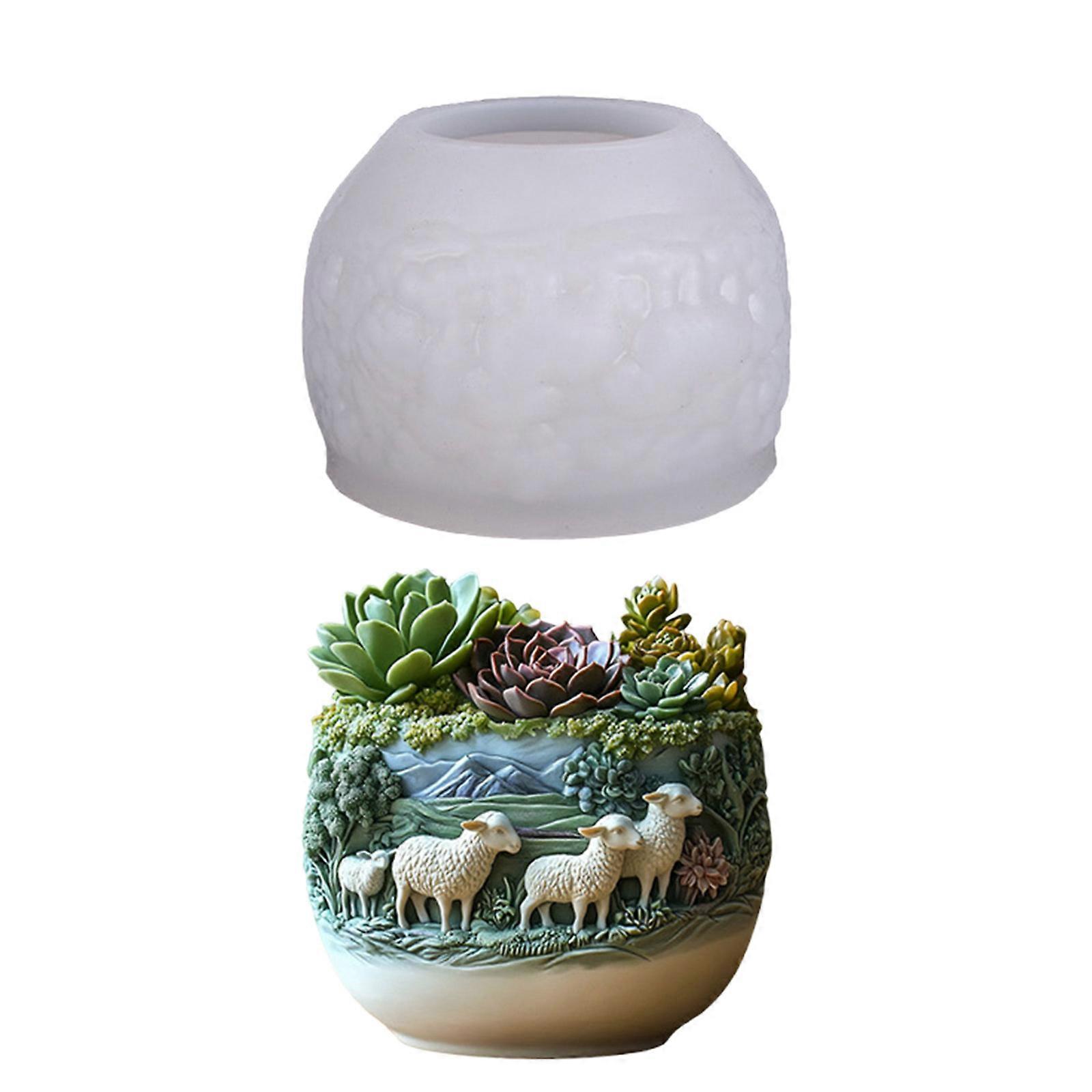 Flexible Silicone Goat Planter Mold Jewelry Making Tool Silicone Texture for Easy Demolding and Multipurpose Use Multicolor