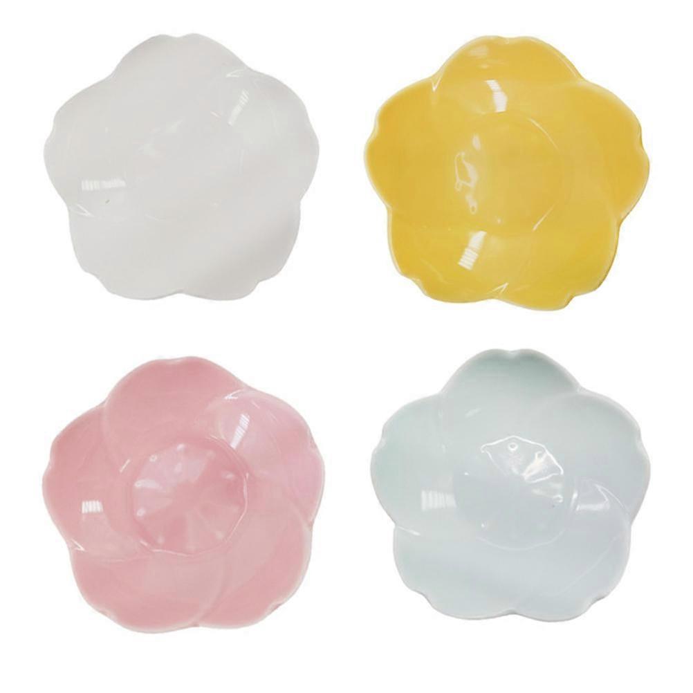 4Pcs Ceramic Seasoning Dishes Practical for Kitchen Use Assorted Color