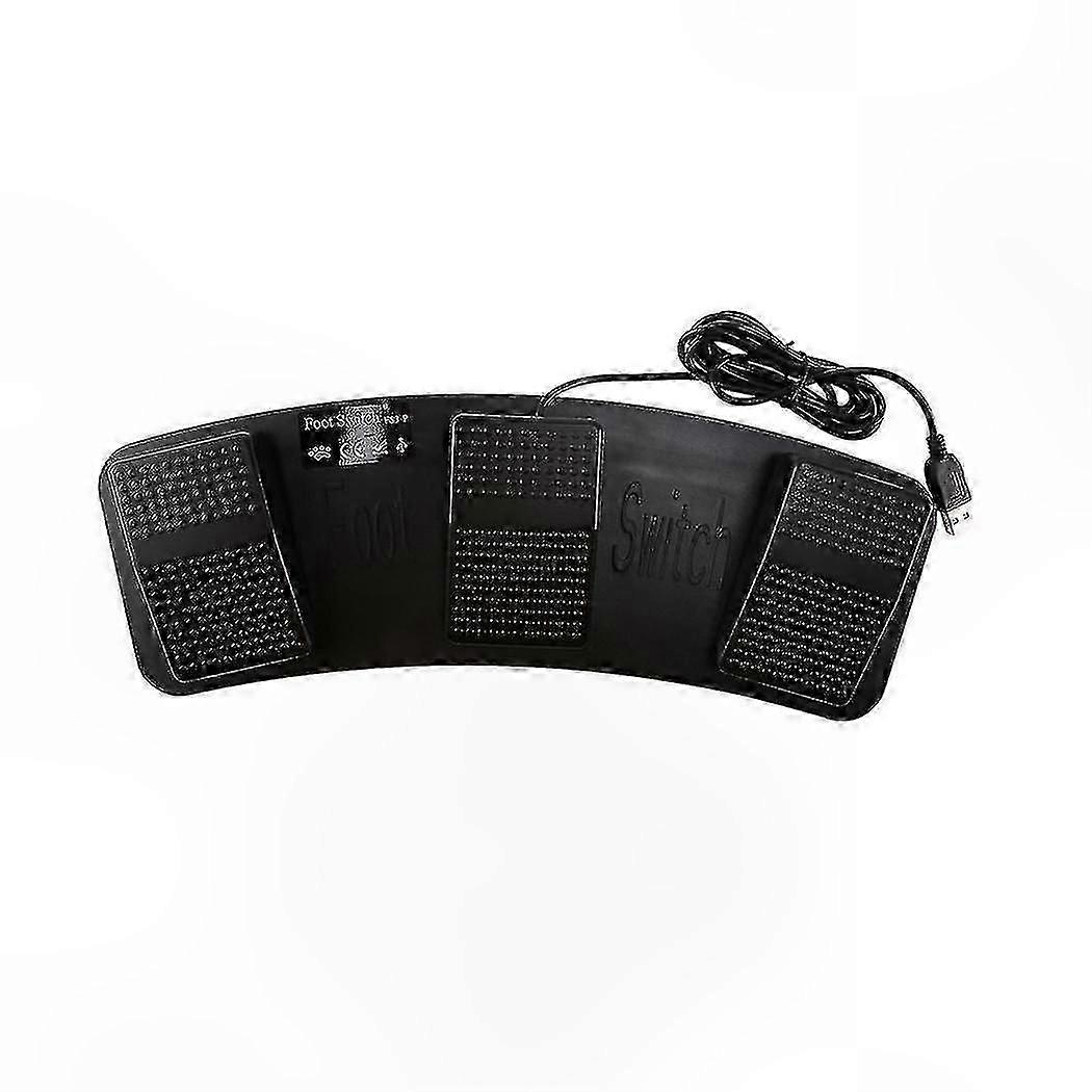 USB Triple Foot Switch Pedal for Keyboard and Mouse Control, 3 Pedals to Simulate Any Key Function