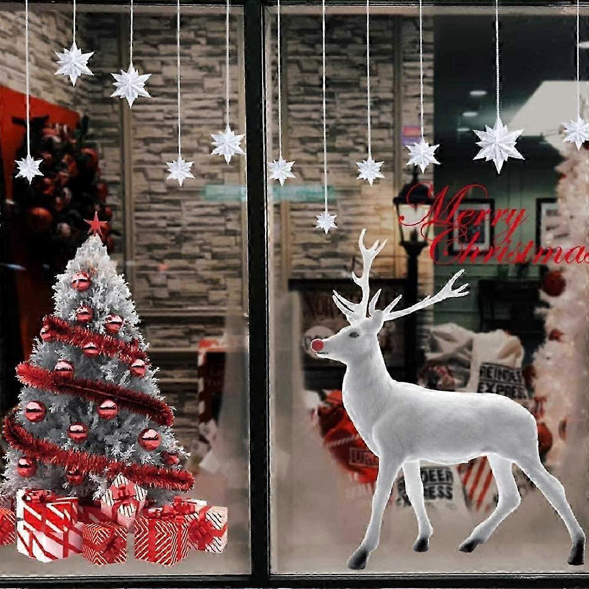 Christmas Window Stickers with Santa Claus & Snowman for DIY Decorations