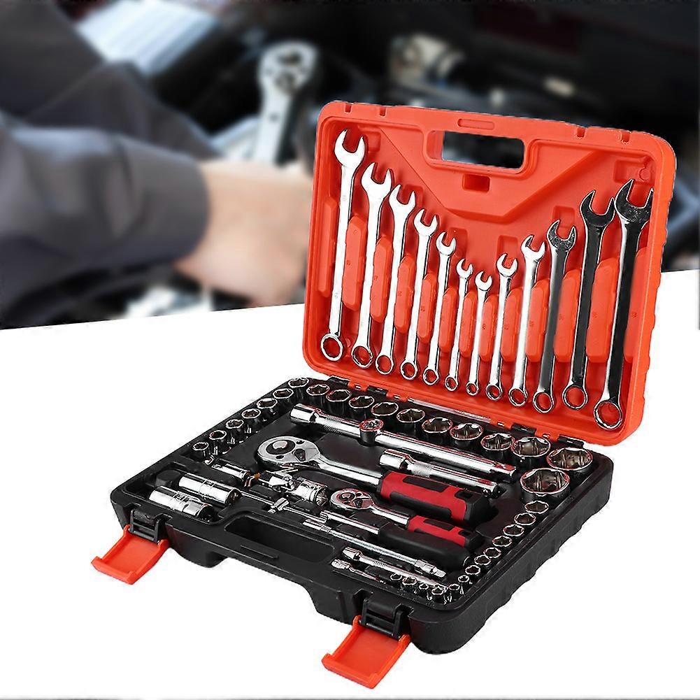 61Pcs Chrome Vanadium Steel Socket Ratchet Wrench Set