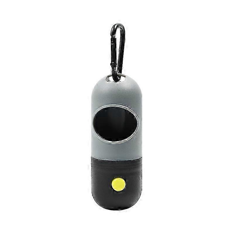 1pc Dog Poop Pickup Bag Dispenser With Led Flash For Outdoor Pet Walking (black)