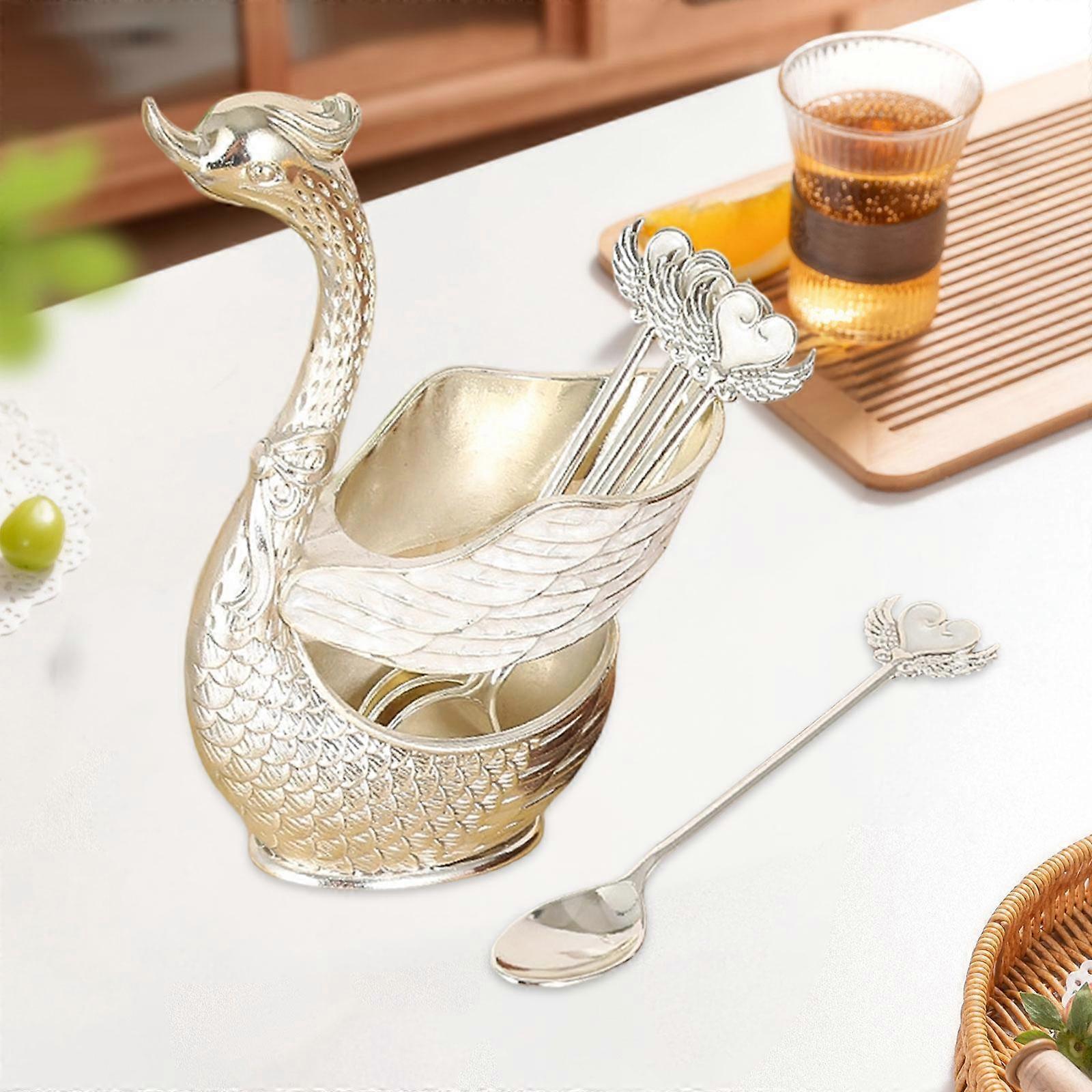 Flatware Set Swan Tableware Holder Base Gifts Decorative Organizer Ornament 6
